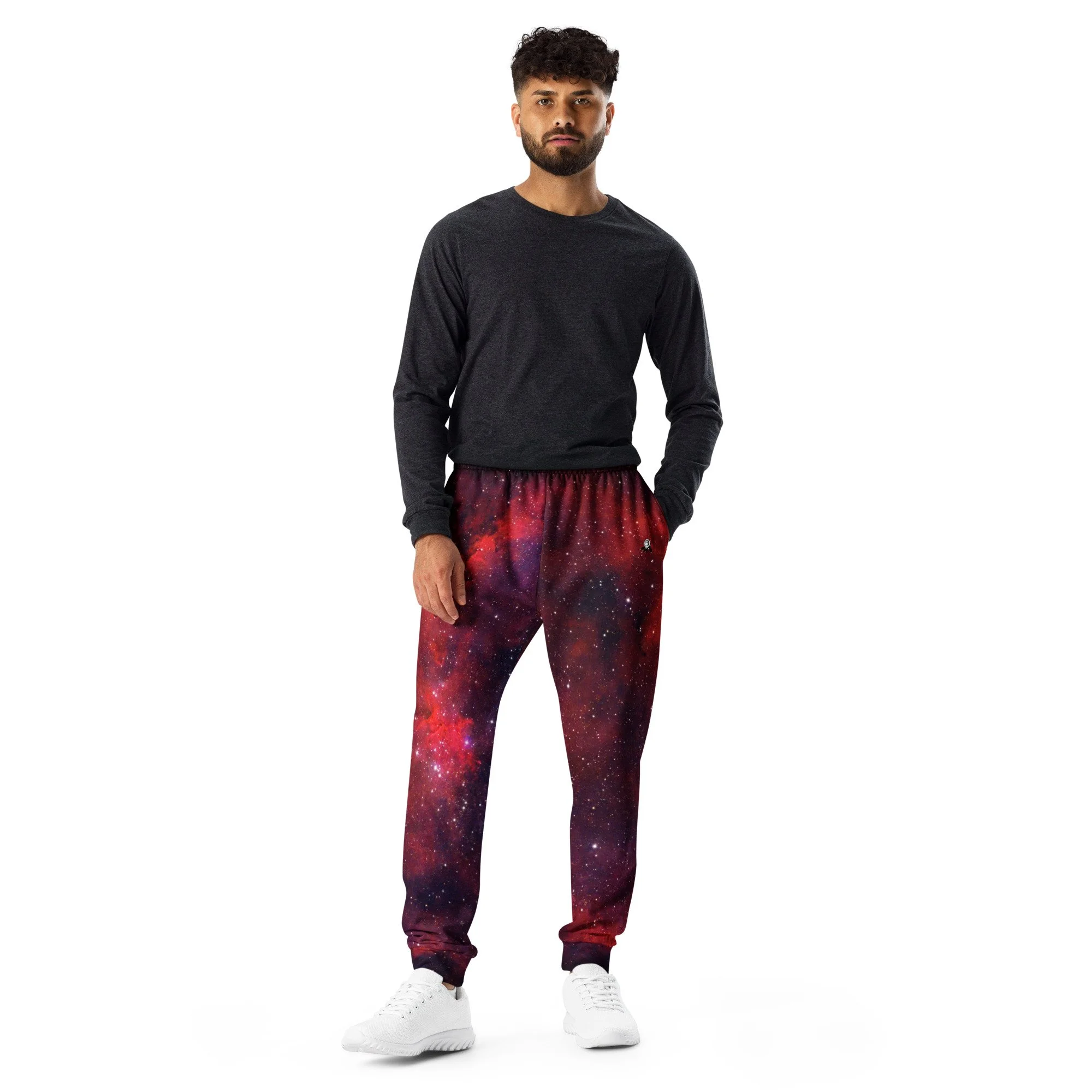 Heart Nebula printed on men's recycled joggers — High Space Man