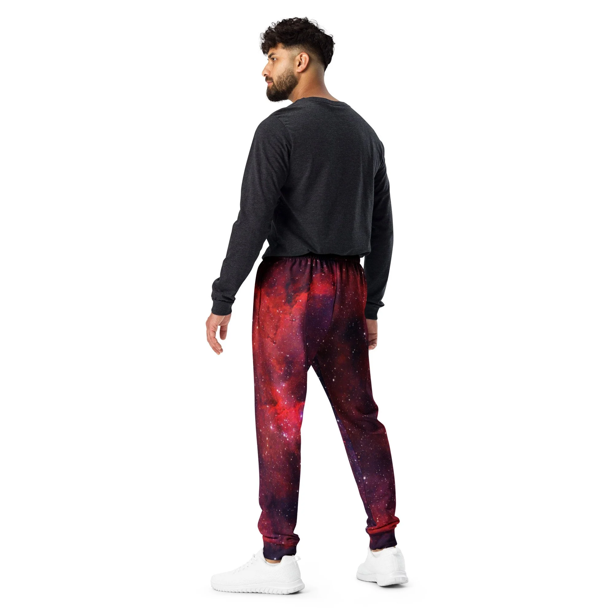 Heart Nebula printed on men's recycled joggers — High Space Man