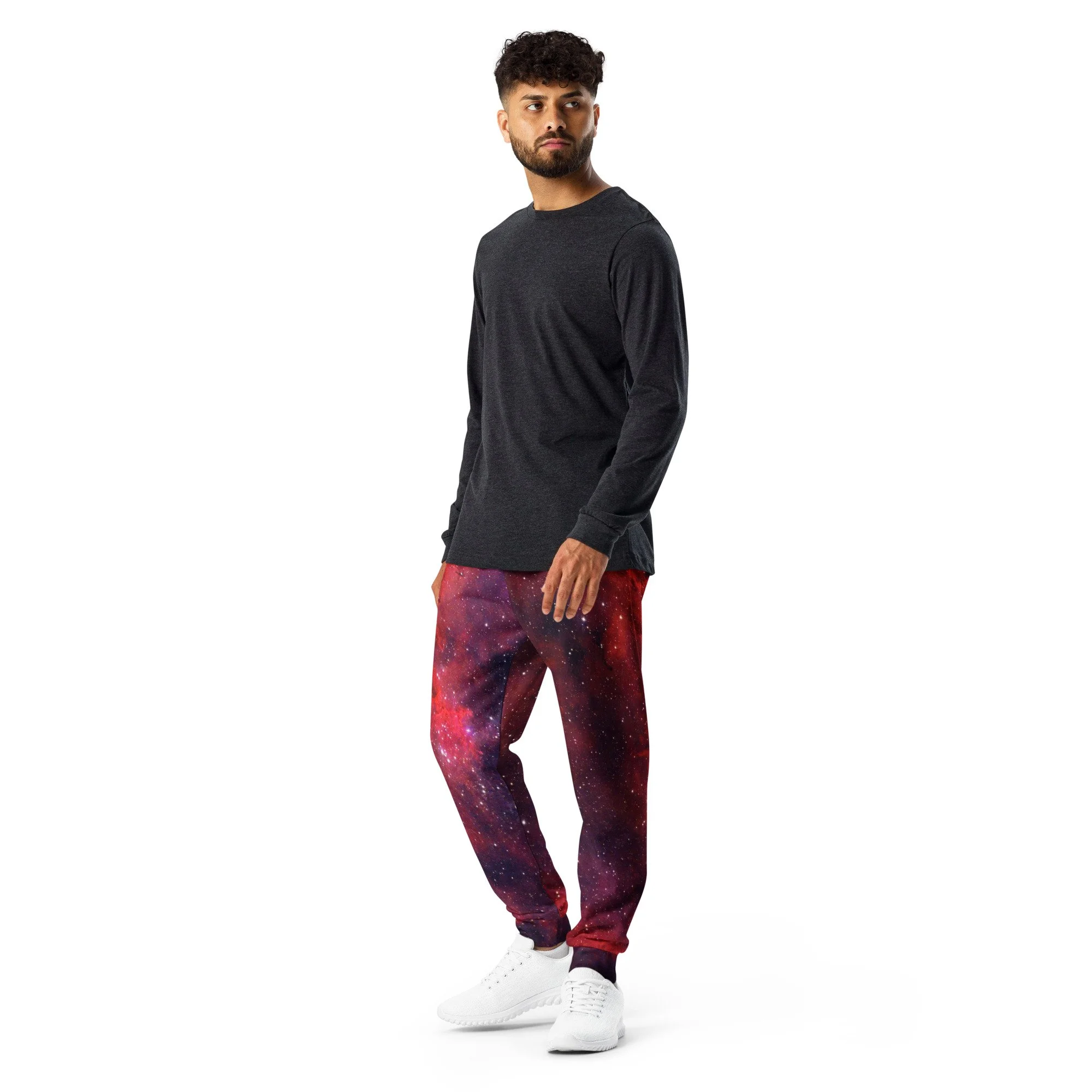 Heart Nebula printed on men's recycled joggers — High Space Man