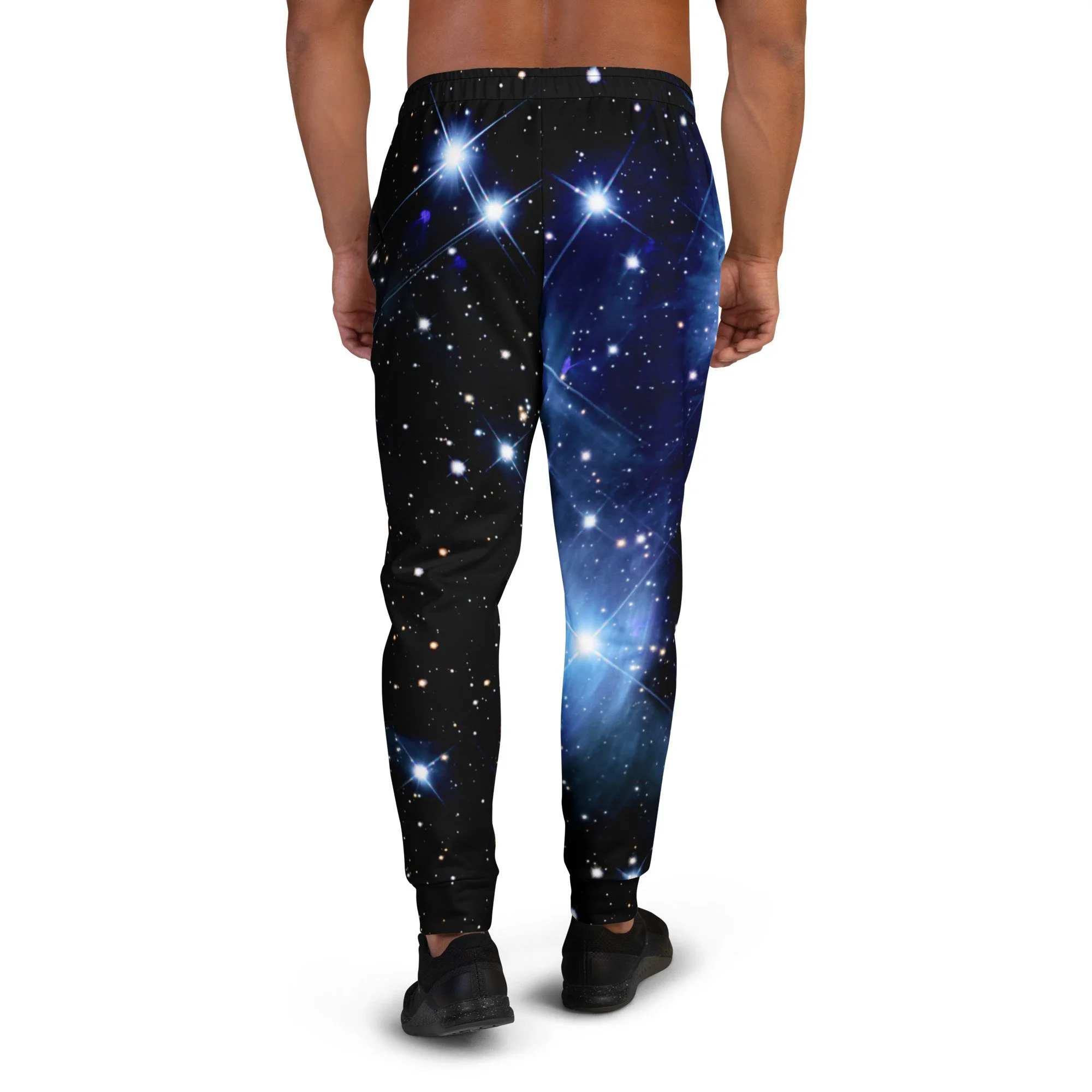Pleiades star cluster printed on men's recycled joggers — High Space Man