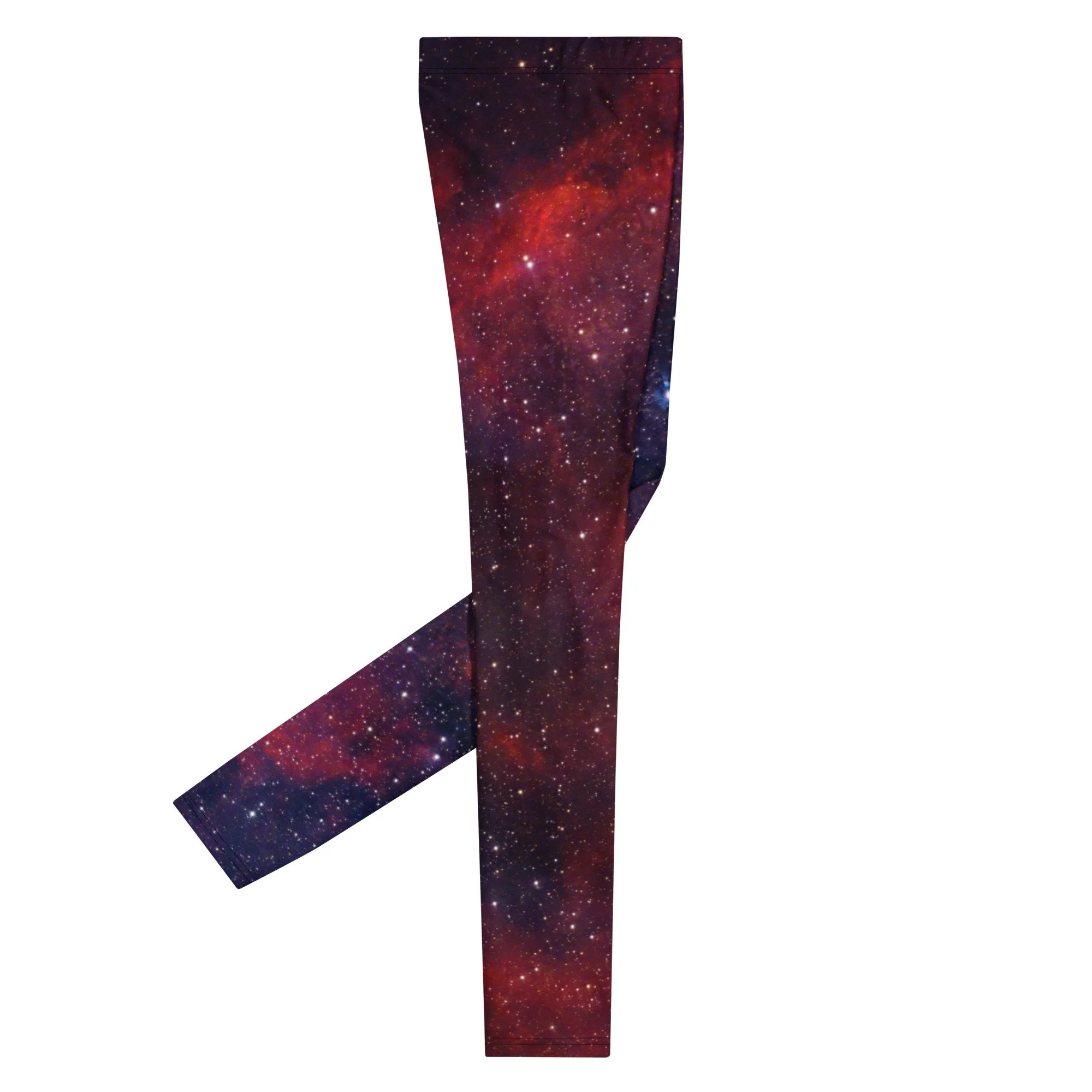 Heart Nebula printed on men's athletic leggings — High Space Man