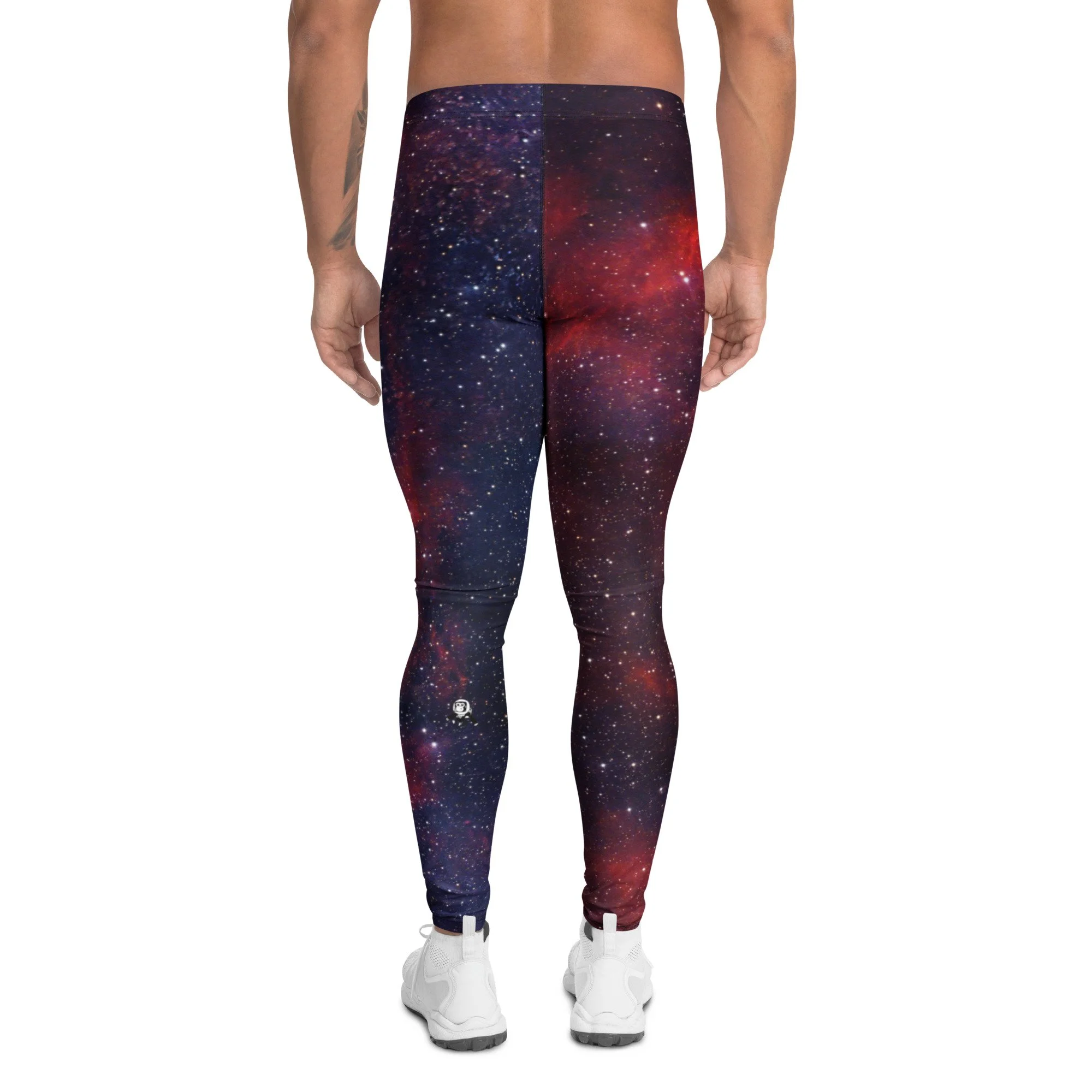 Heart Nebula printed on men's athletic leggings — High Space Man