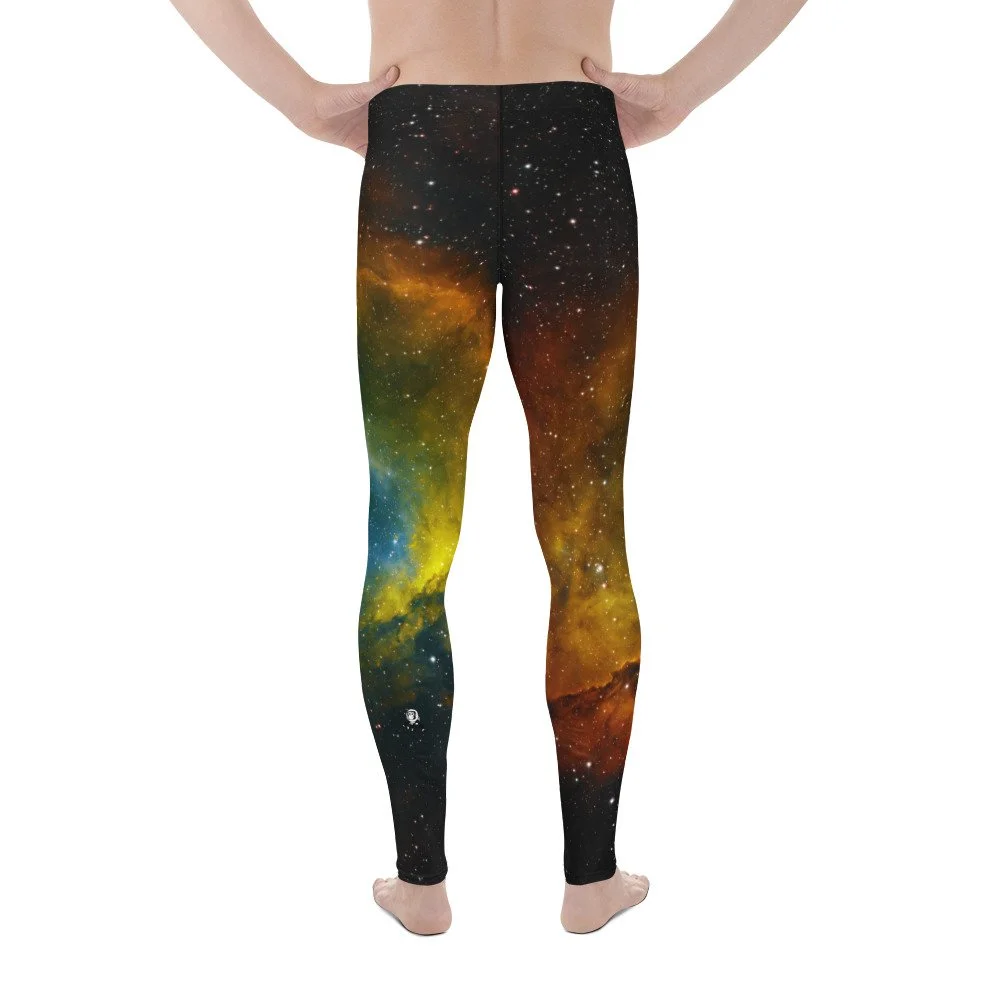 Soul Nebula printed on men's athletic leggings — High Space Man