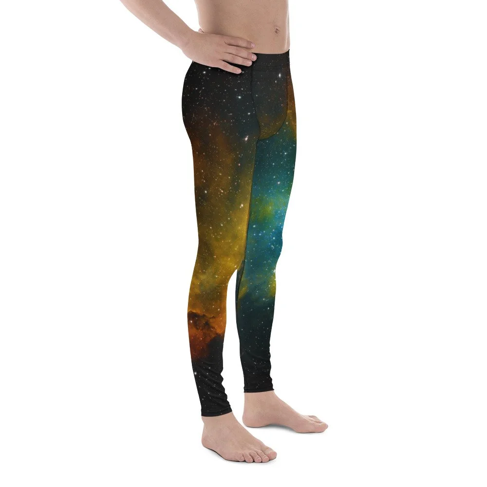 Soul Nebula printed on men's athletic leggings — High Space Man