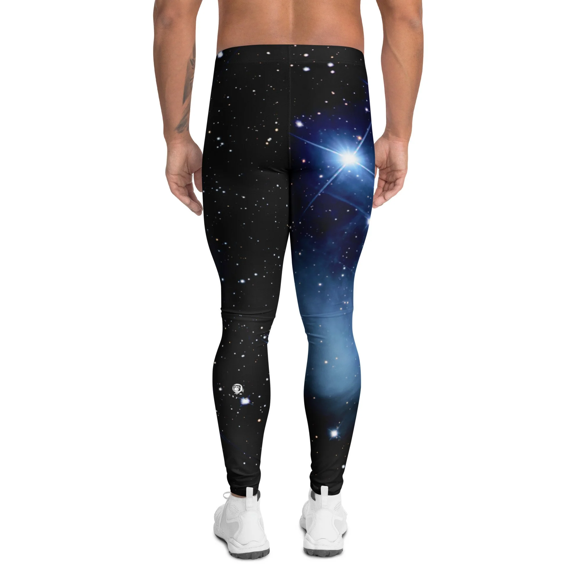 Pleiades star cluster printed on men's athletic leggings — High Space Man