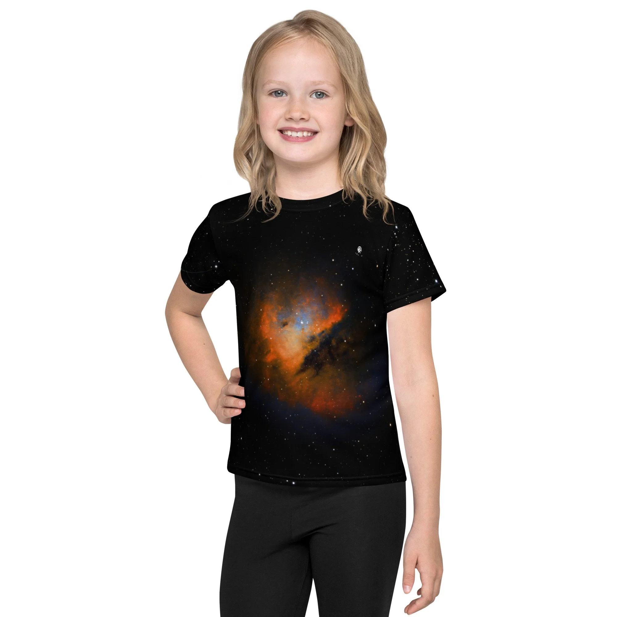 Pacman Nebula printed on kids all-over-print t-shirt — High Space Man