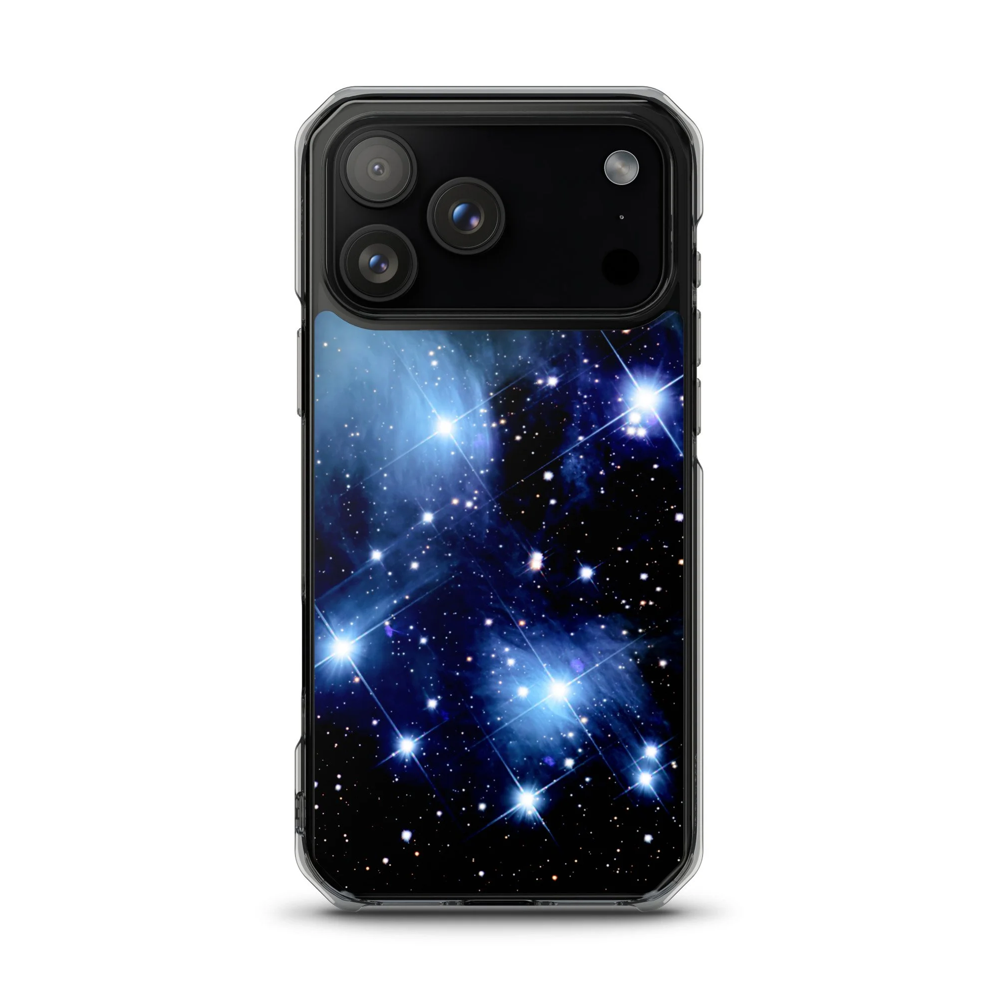 Pleiades star cluster printed on MagSafe clear iPhone case — High Space Man