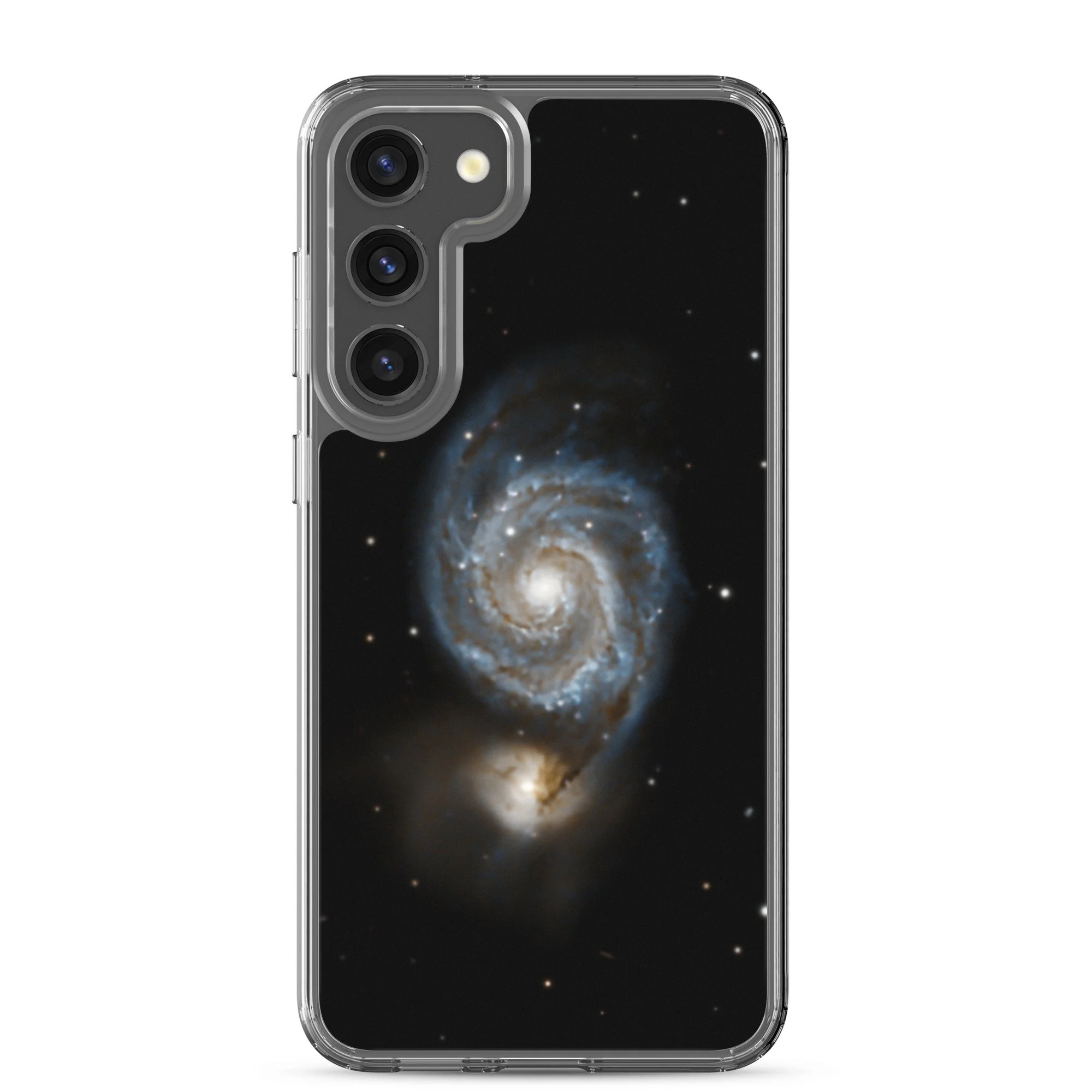 Whirlpool Galaxy printed on clear Samsung Galaxy case — High Space Man
