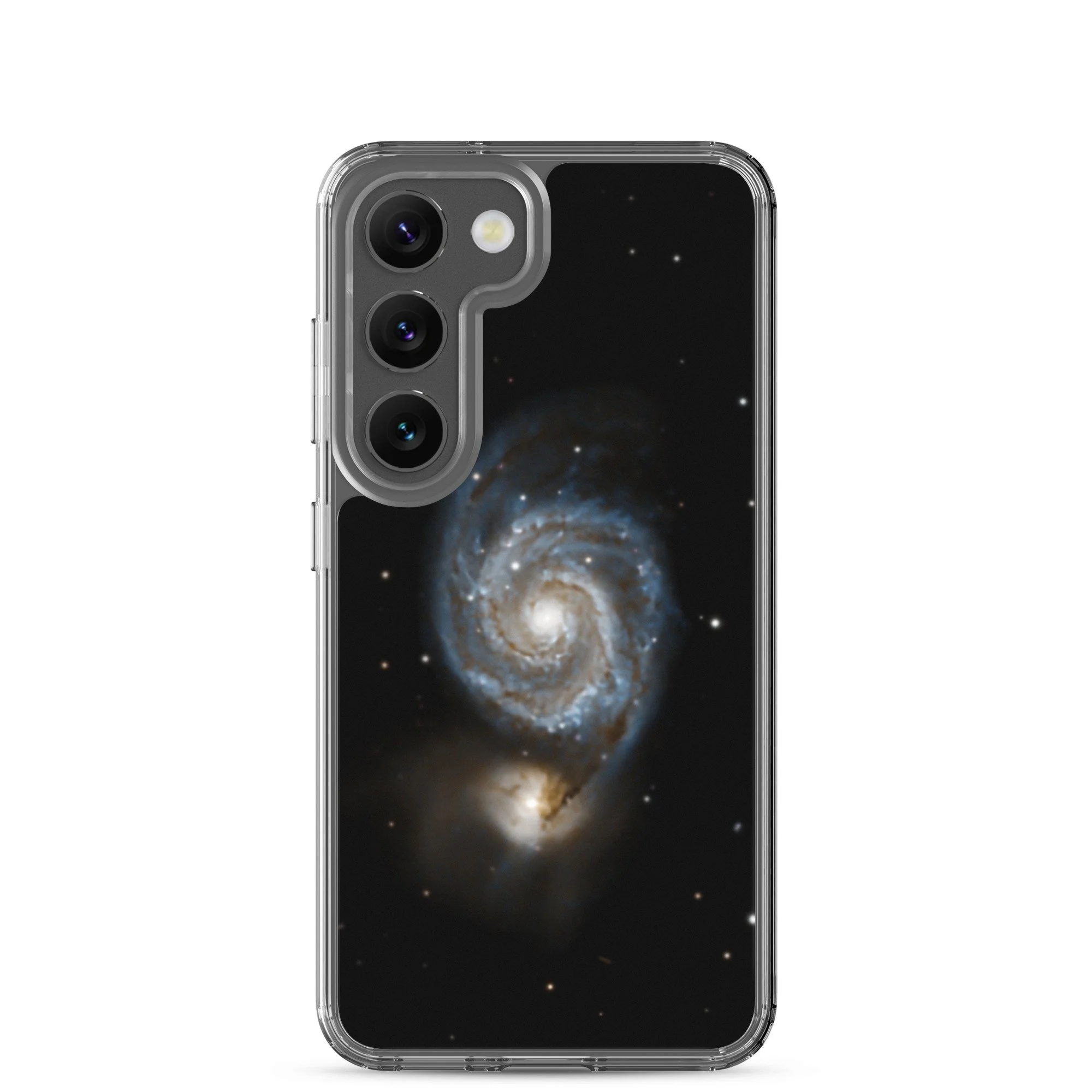Whirlpool Galaxy printed on clear Samsung Galaxy case — High Space Man