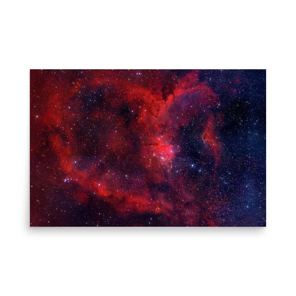 Heart Nebula real astrophotography premium poster