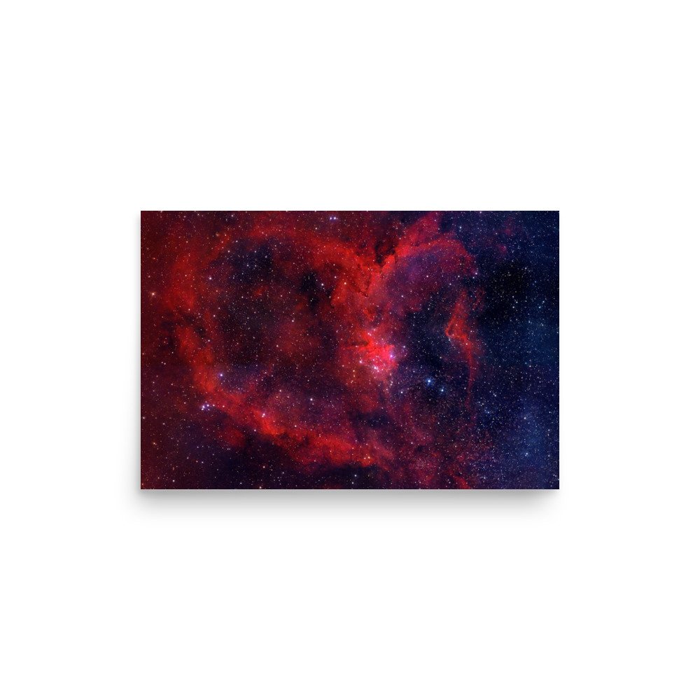 Heart Nebula real astrophotography premium poster
