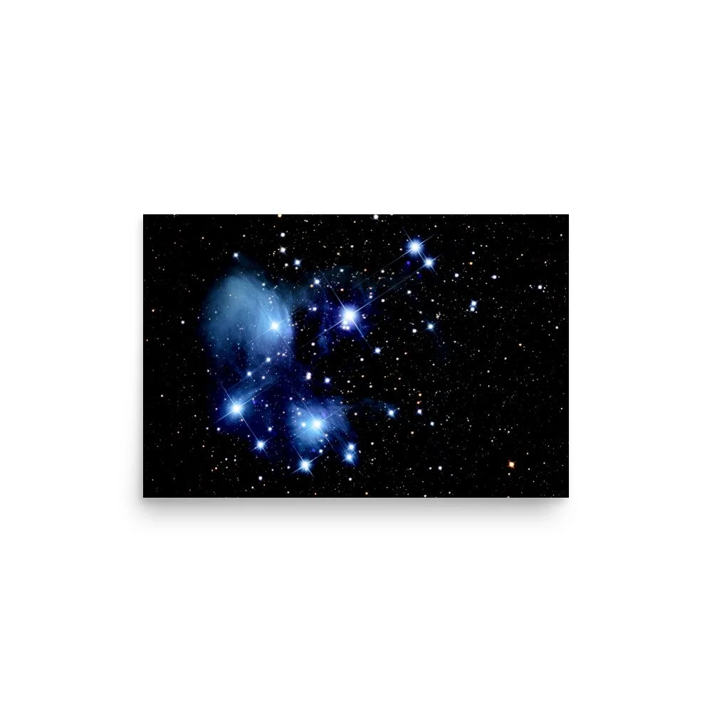 Pleiades Seven Sisters real astrophotography premium poster