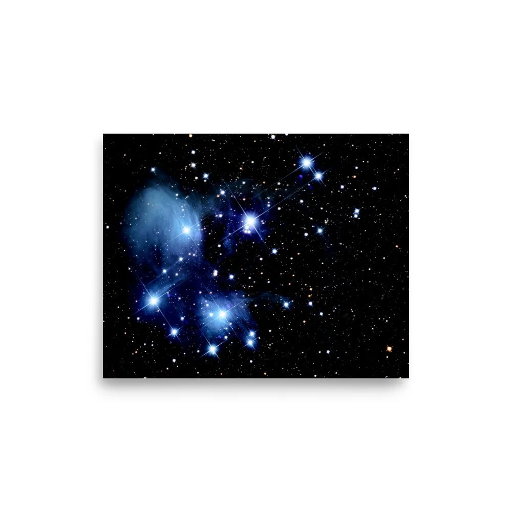 Pleiades Seven Sisters real astrophotography premium poster
