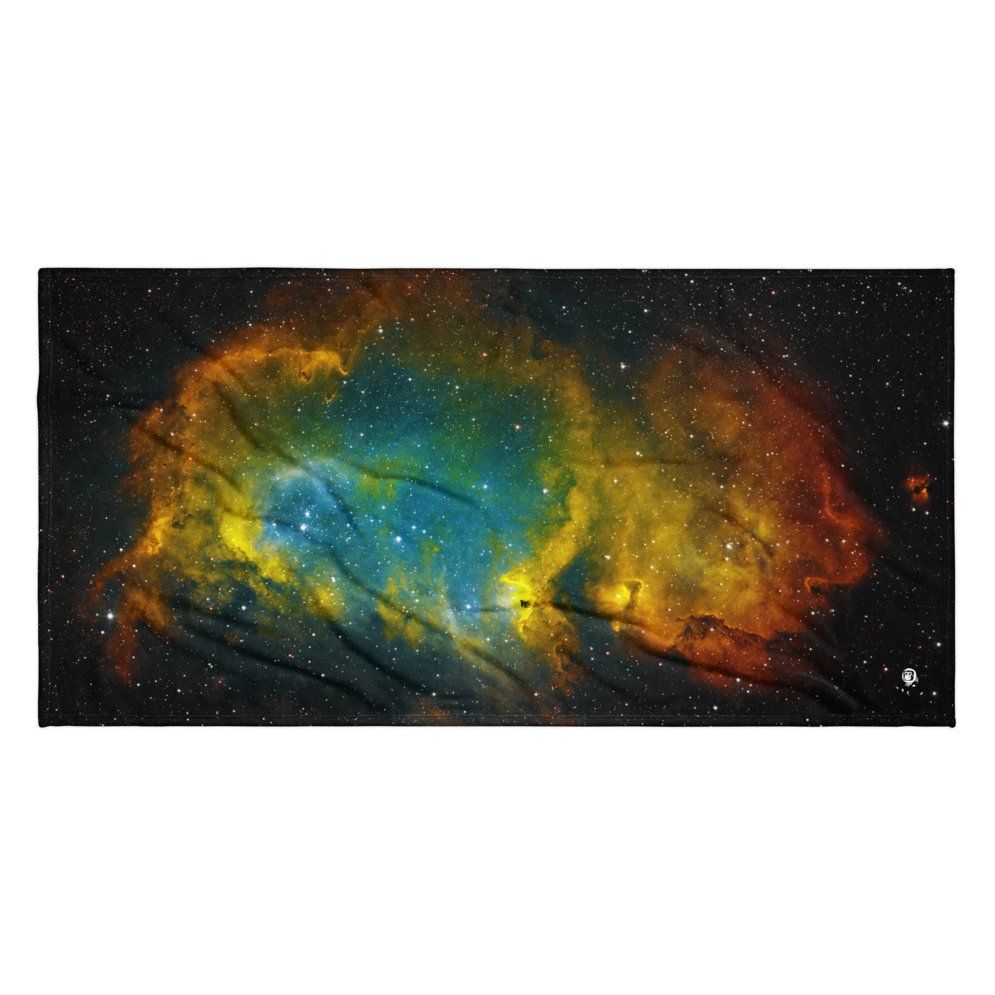 Soul Nebula astrophotography printed on polyester beach towel — High Space Man