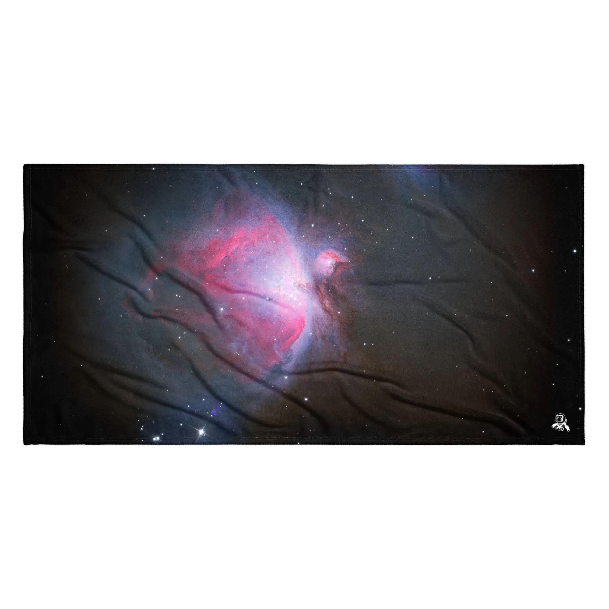 Orion Nebula M42 astrophotography printed on polyester beach towel — High Space Man
