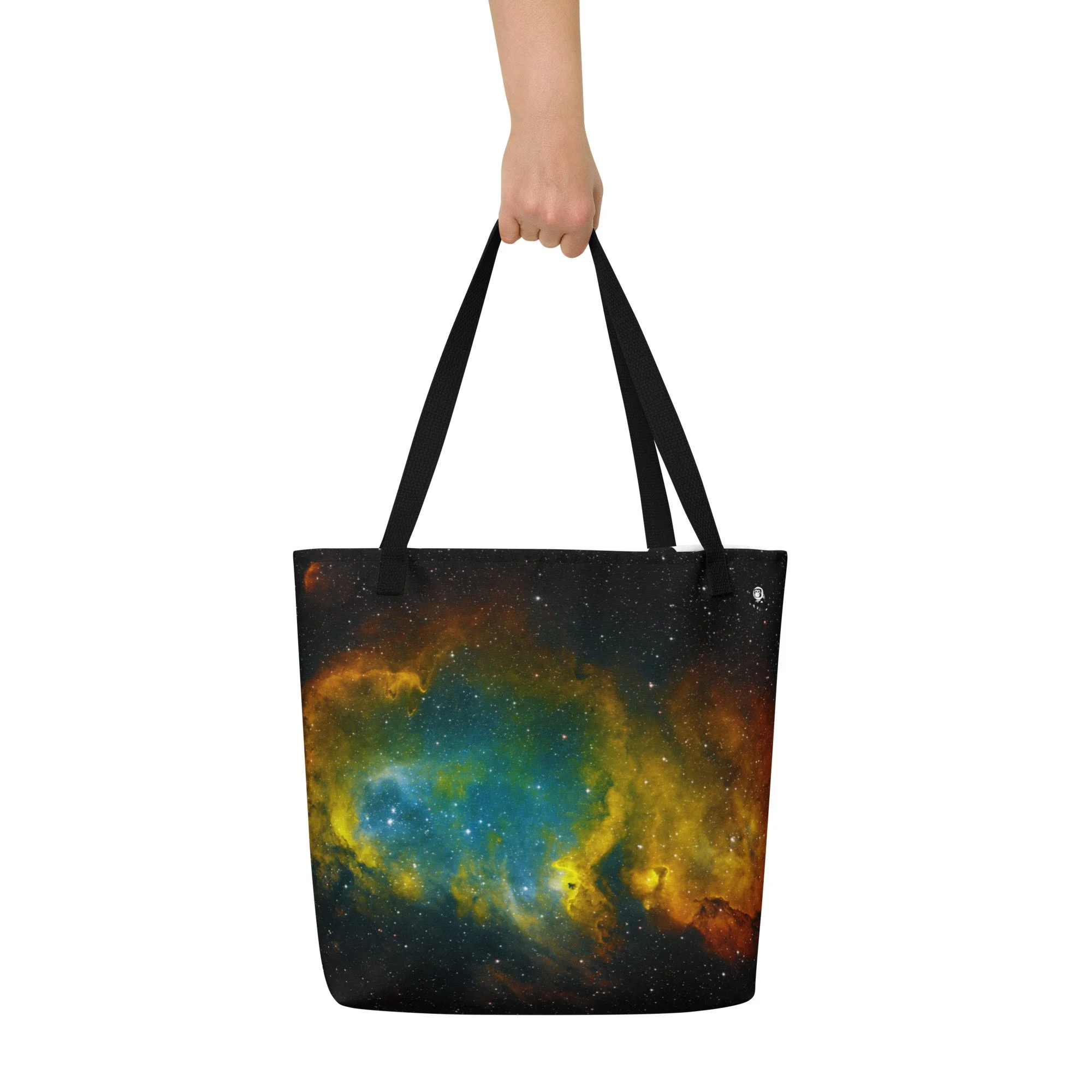 Soul Nebula astrophotography printed on large polyester tote bag — High Space Man