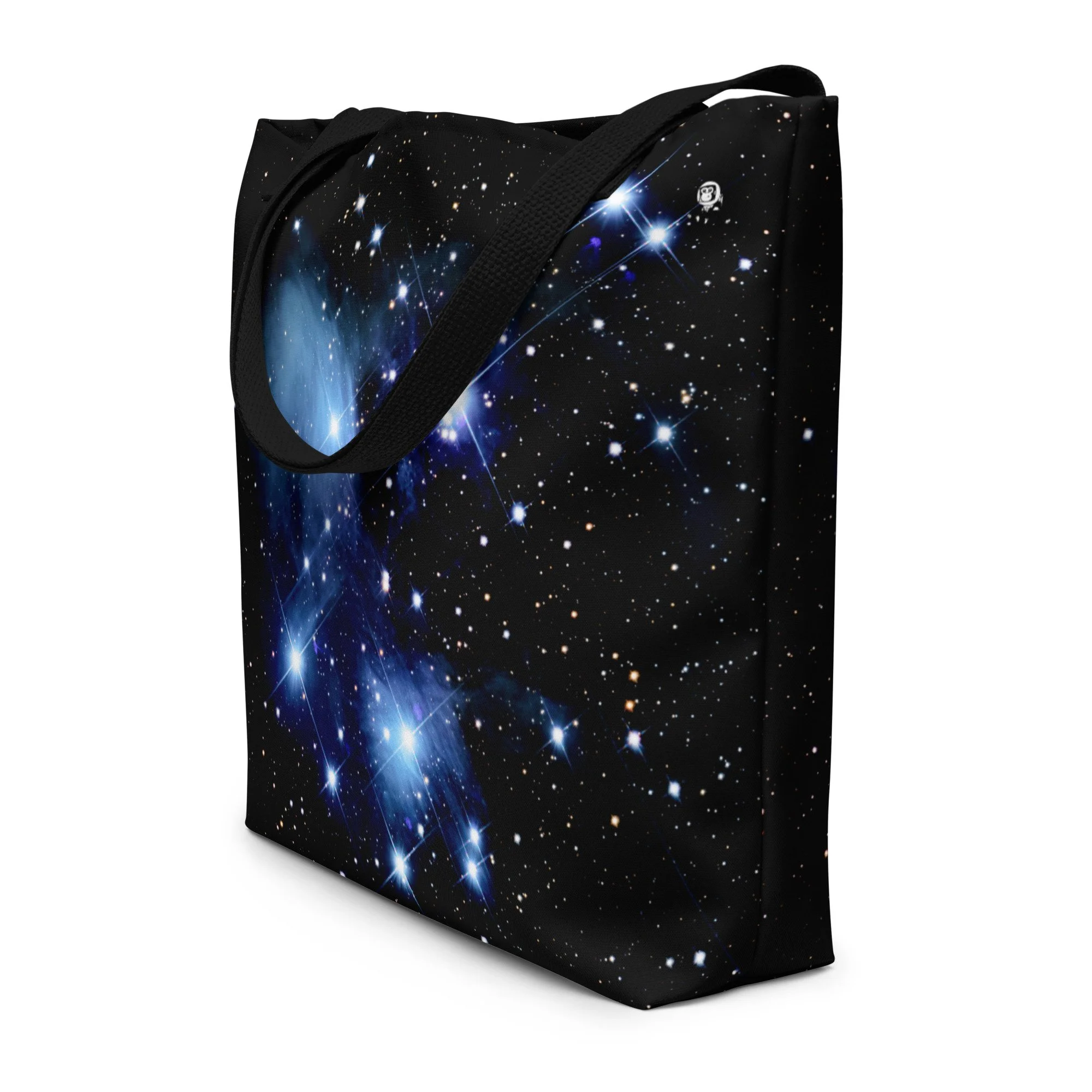 Pleiades star cluster printed on large polyester tote bag — High Space Man