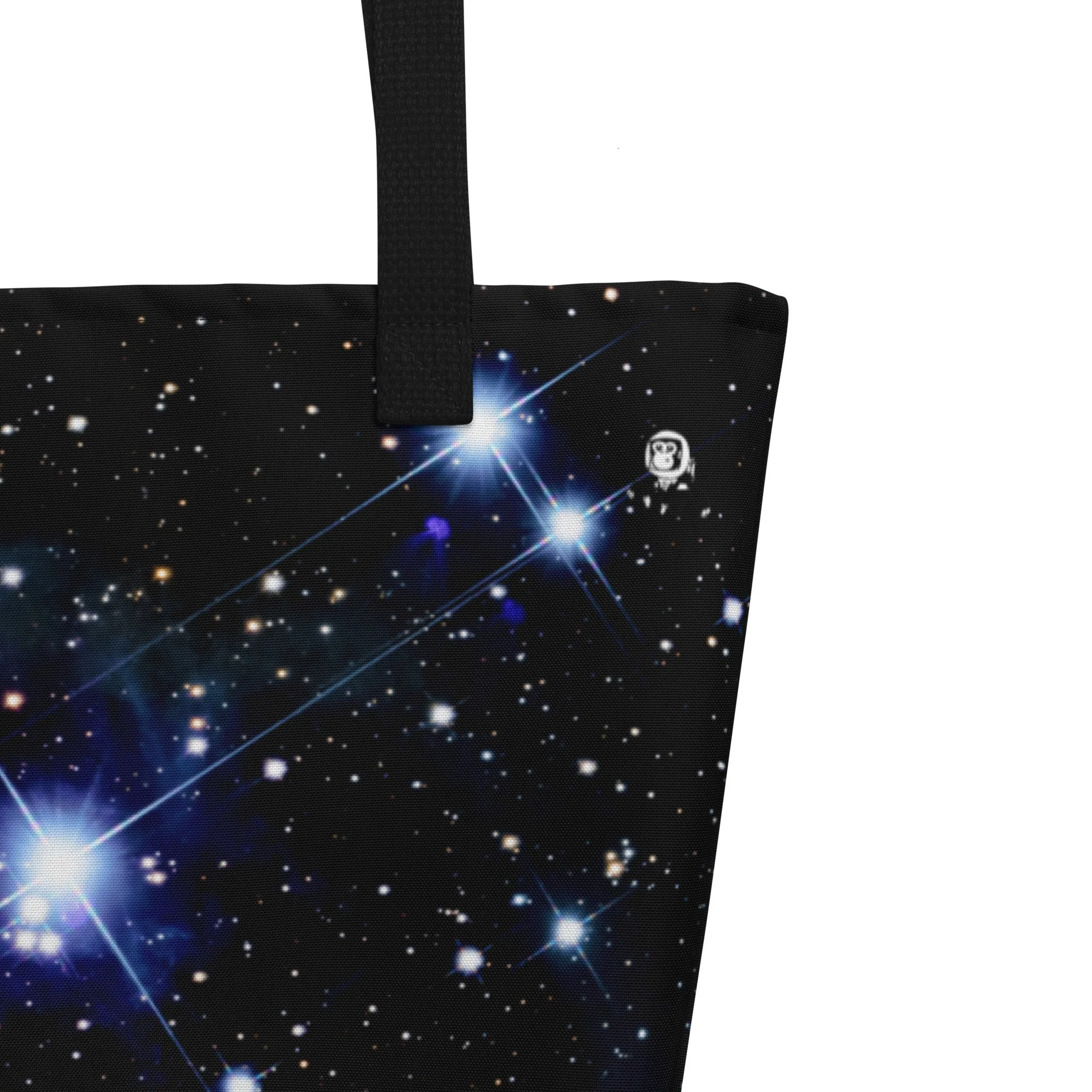 Pleiades star cluster printed on large polyester tote bag — High Space Man