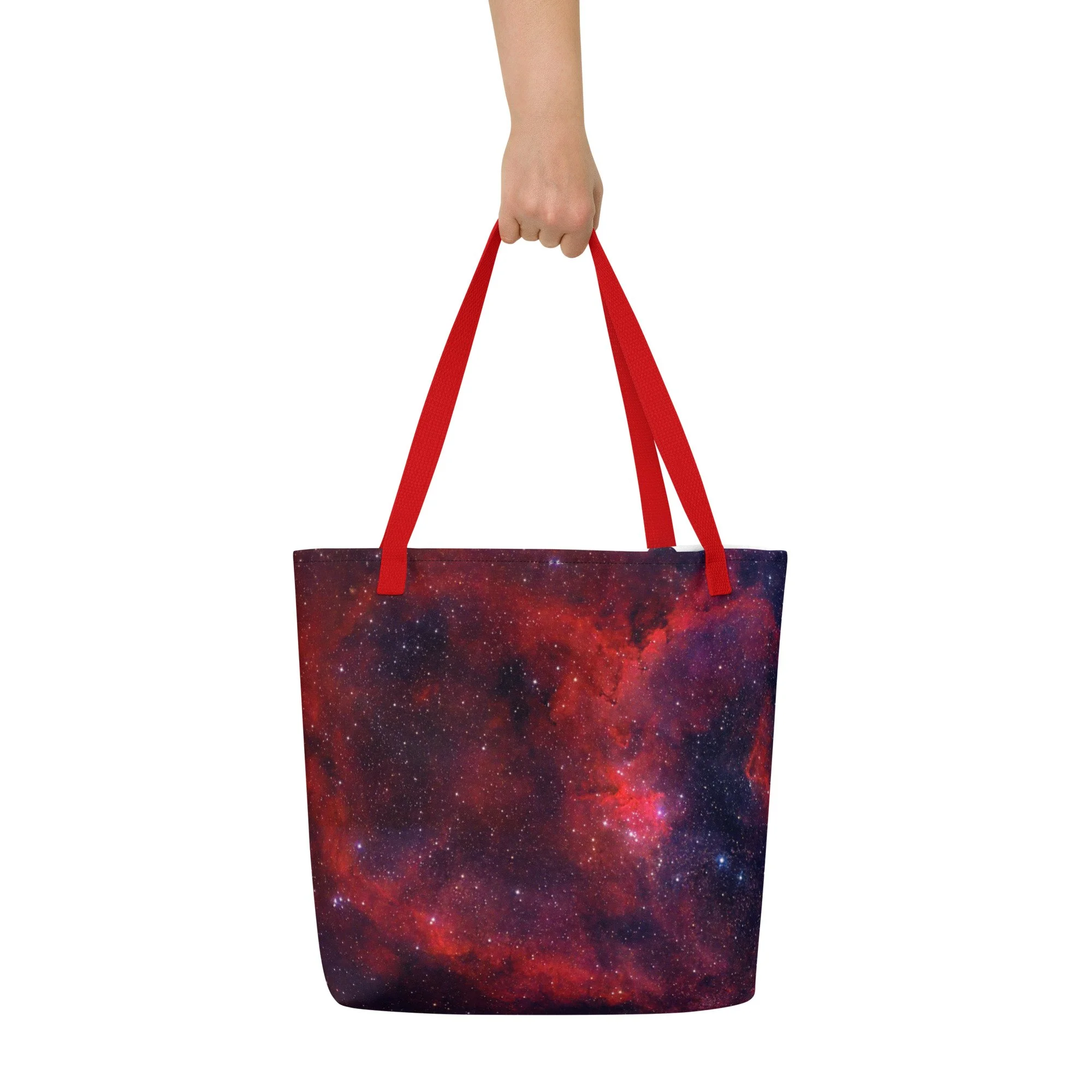 Heart Nebula astrophotography printed on large polyester tote bag — High Space Man