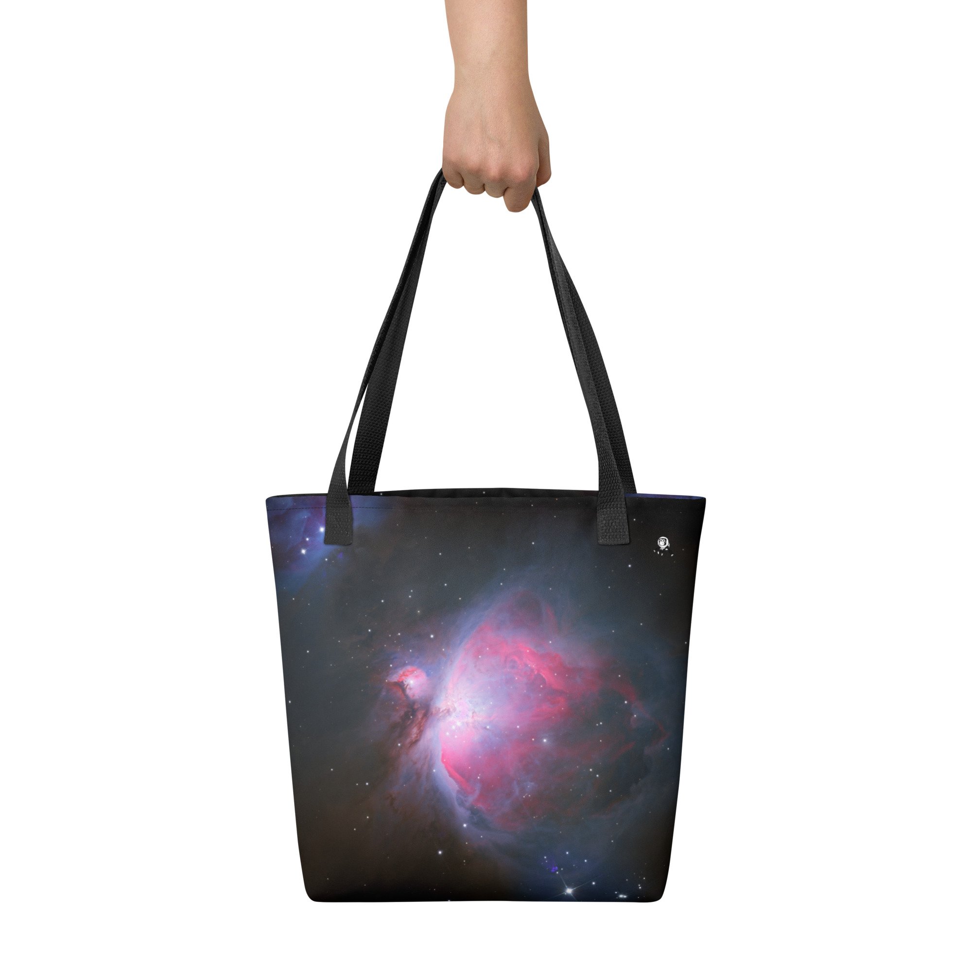 Orion Nebula M42 astrophotography printed on polyester tote bag — High Space Man