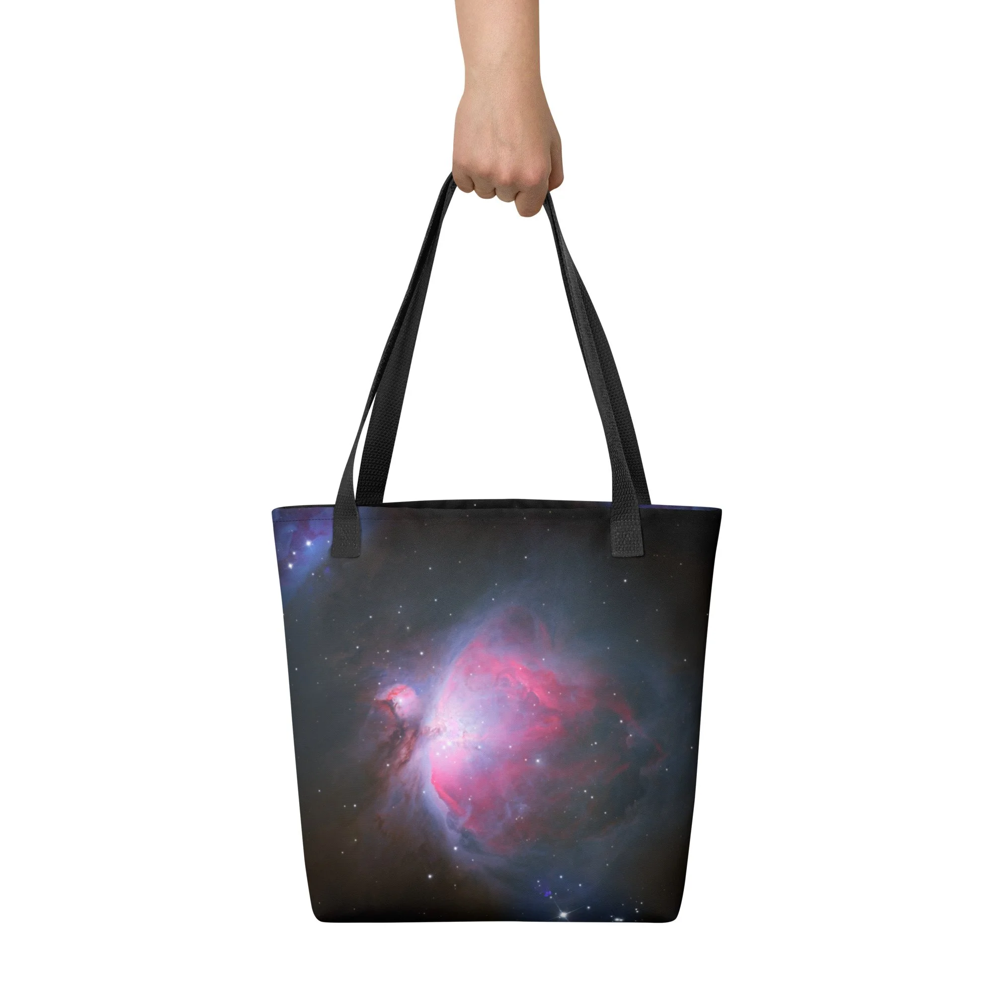 Orion Nebula M42 astrophotography printed on polyester tote bag — High Space Man