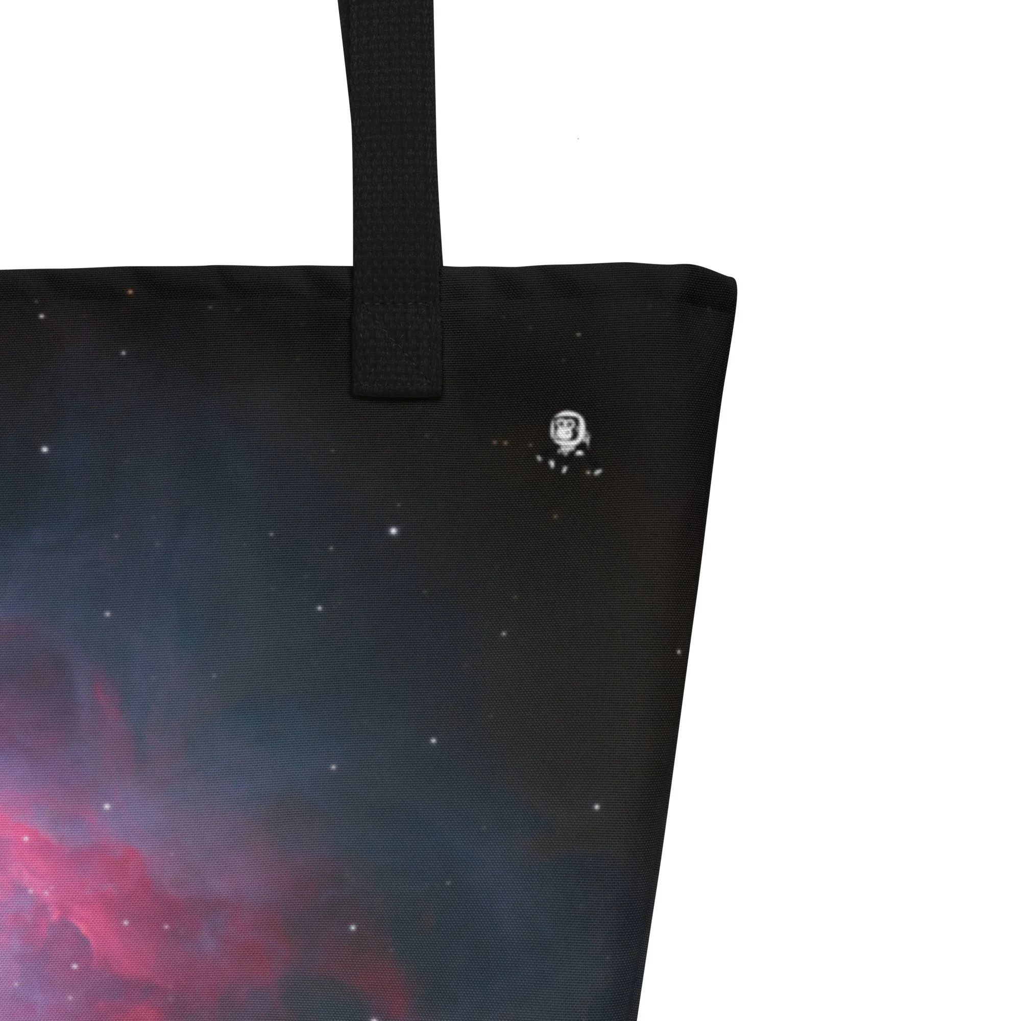 Orion Nebula M42 astrophotography printed on large polyester tote bag — High Space Man