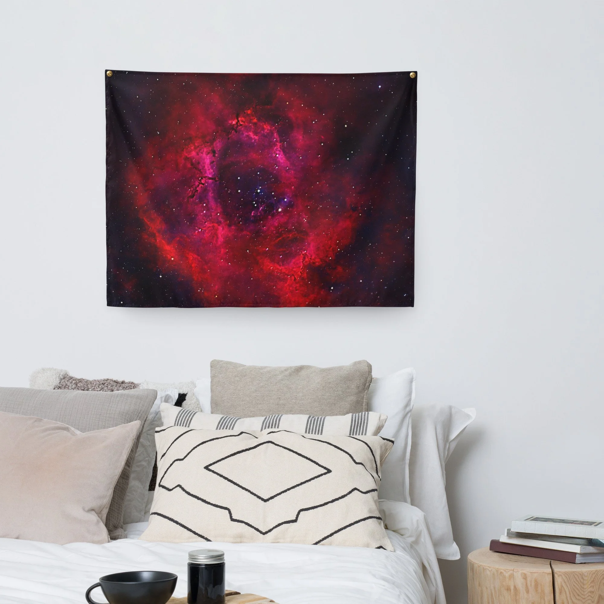 Rosette Nebula astrophotography printed on fabric wall tapestry — High Space Man