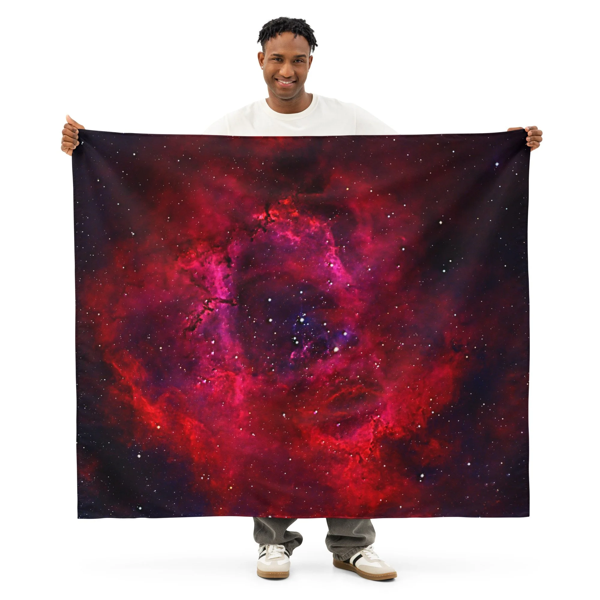 Rosette Nebula astrophotography printed on fabric wall tapestry — High Space Man