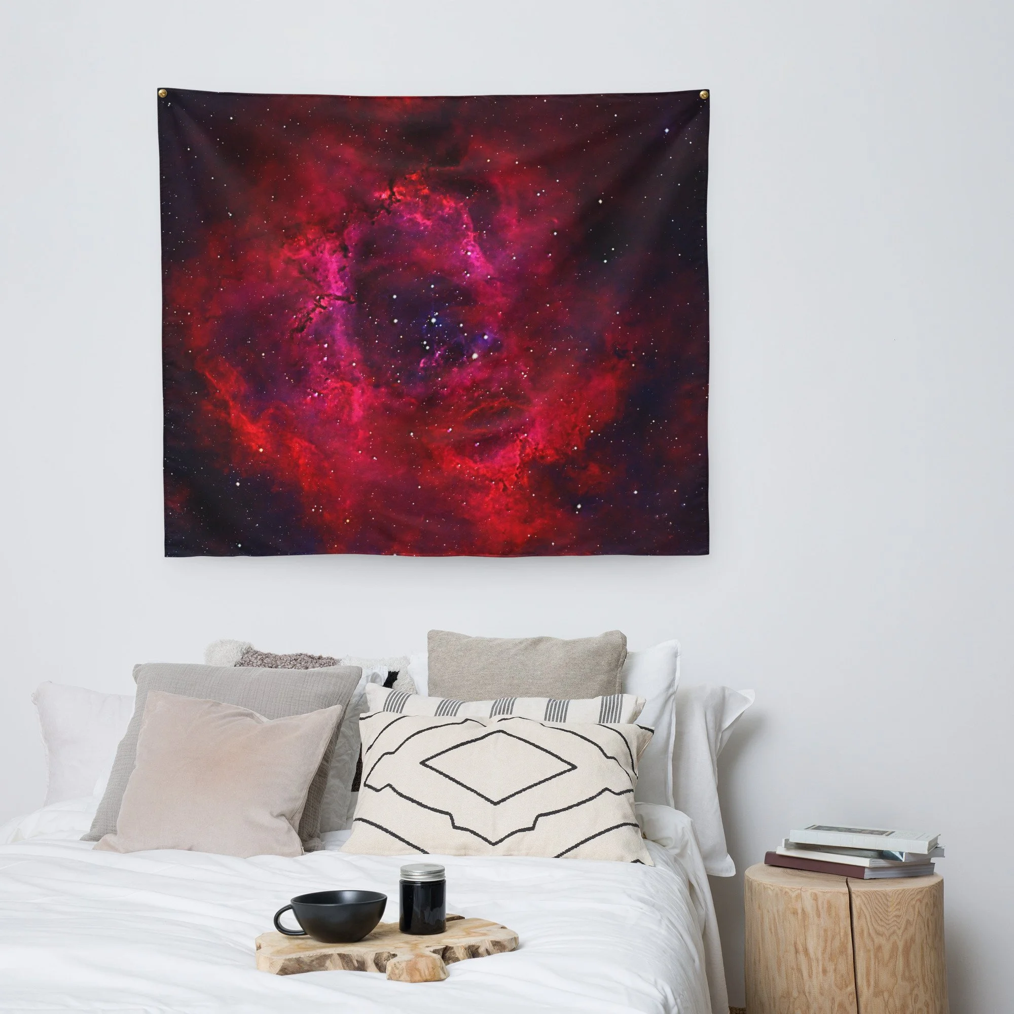 Rosette Nebula astrophotography printed on fabric wall tapestry — High Space Man