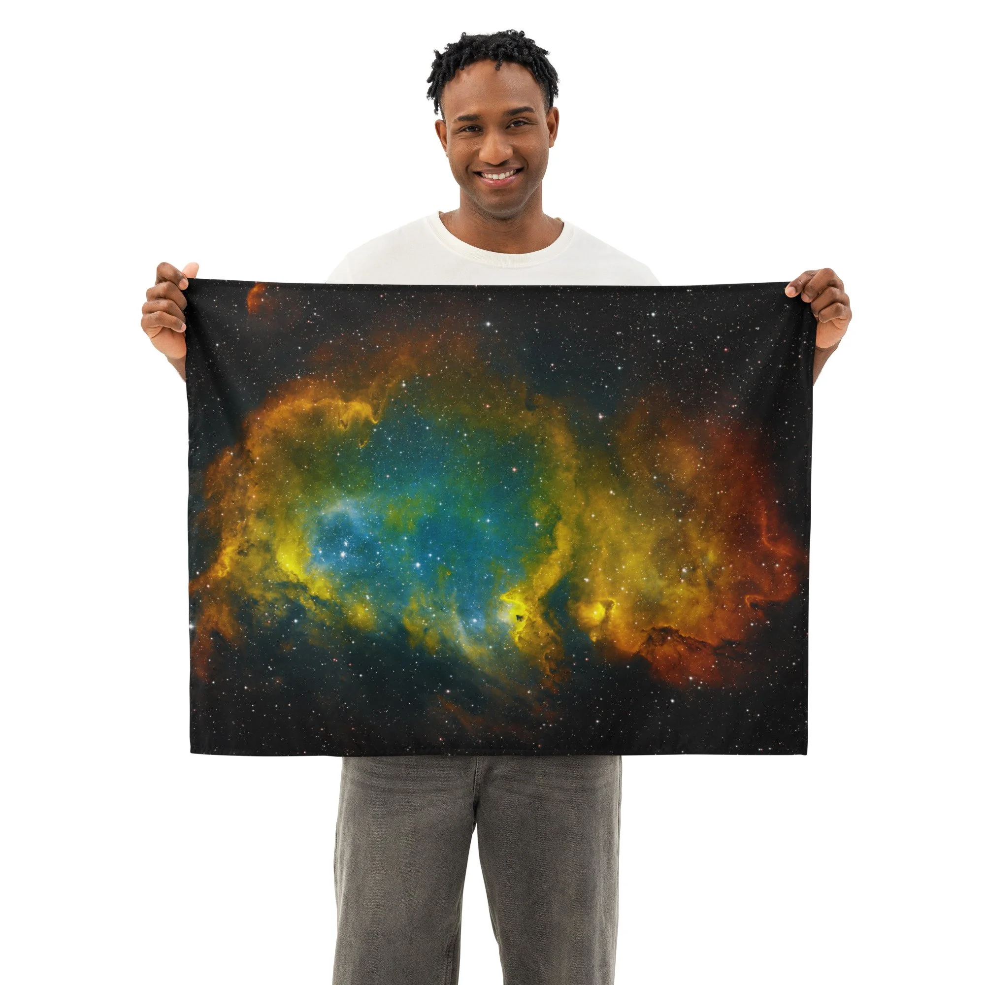 Soul Nebula astrophotography printed on fabric wall tapestry — High Space Man