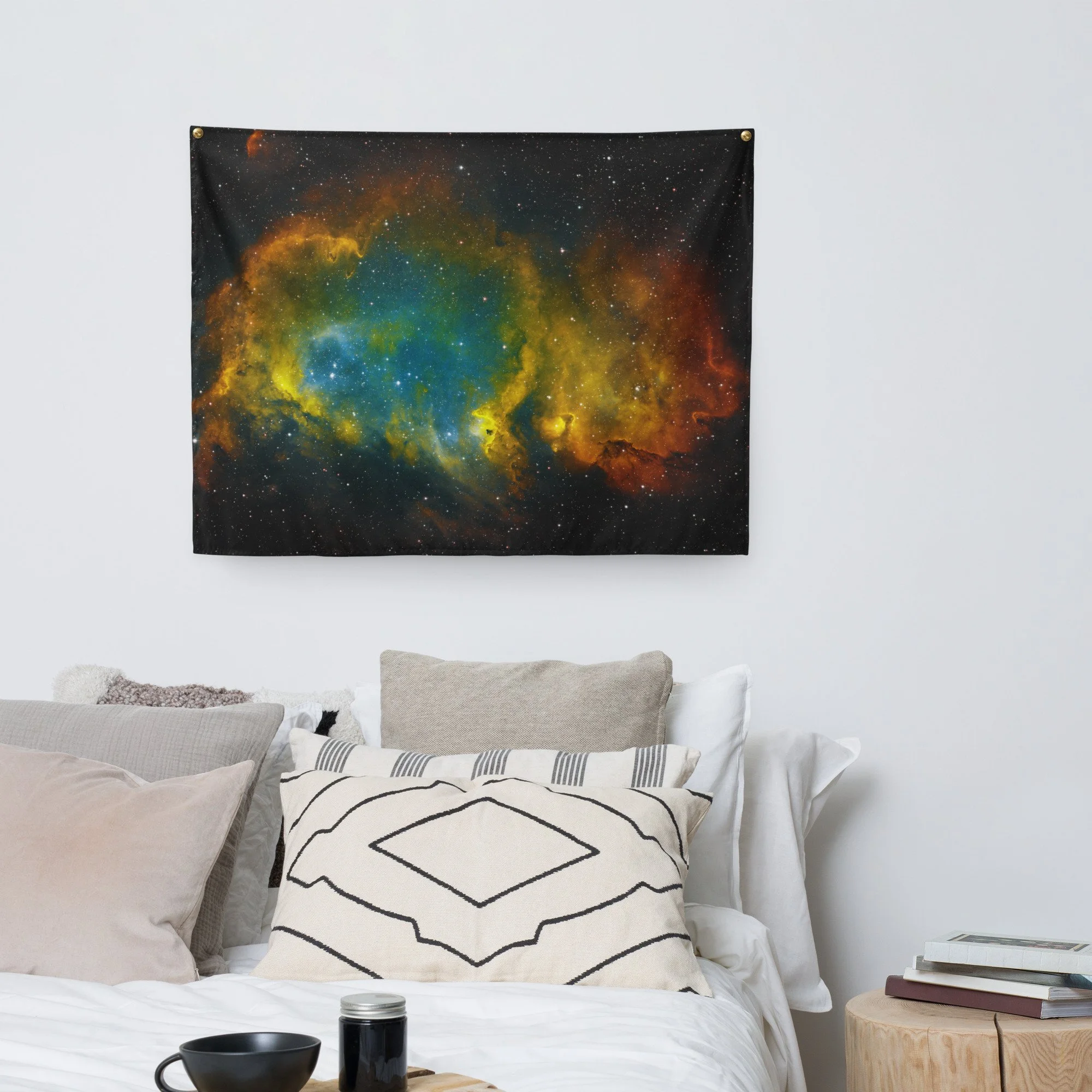 Soul Nebula astrophotography printed on fabric wall tapestry — High Space Man