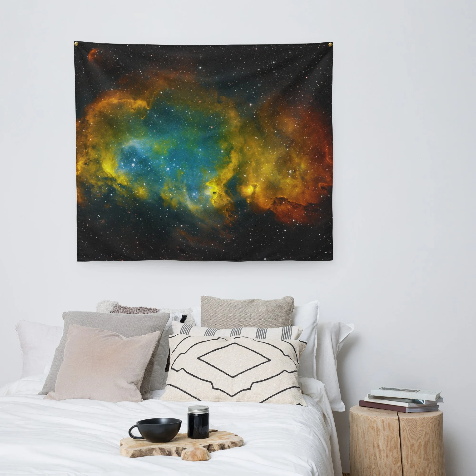 Soul Nebula astrophotography printed on fabric wall tapestry — High Space Man