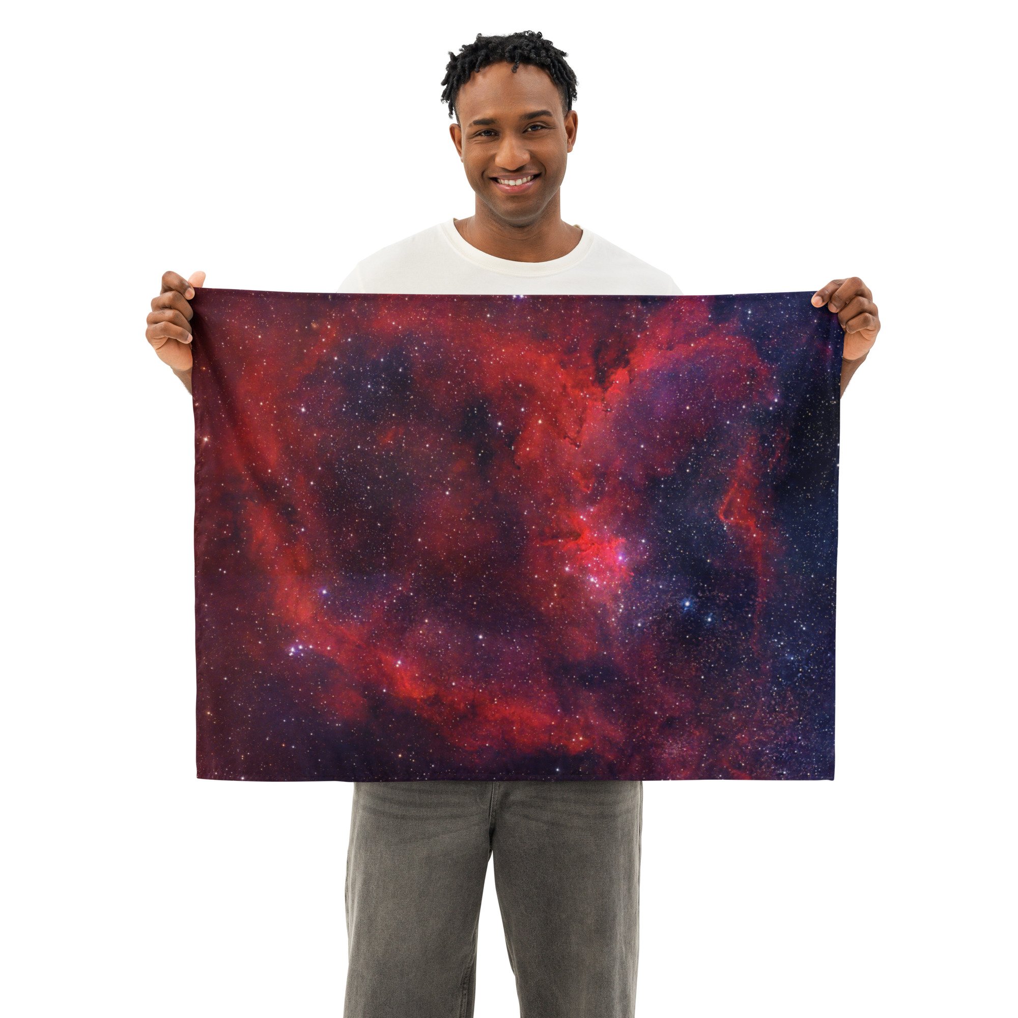 Heart Nebula astrophotography printed on fabric wall tapestry — High Space Man