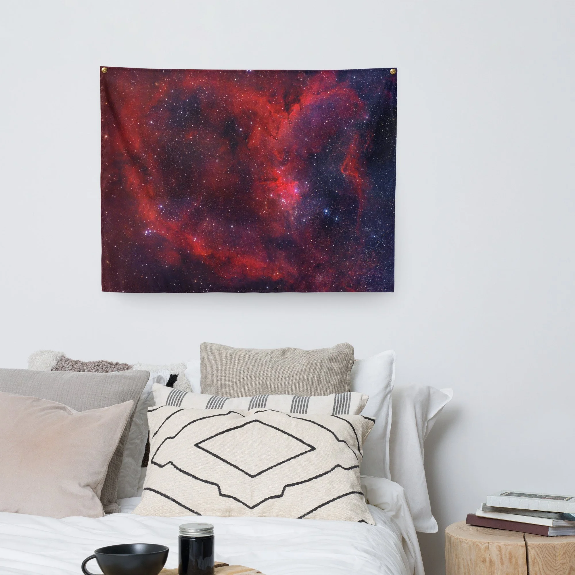 Heart Nebula astrophotography printed on fabric wall tapestry — High Space Man