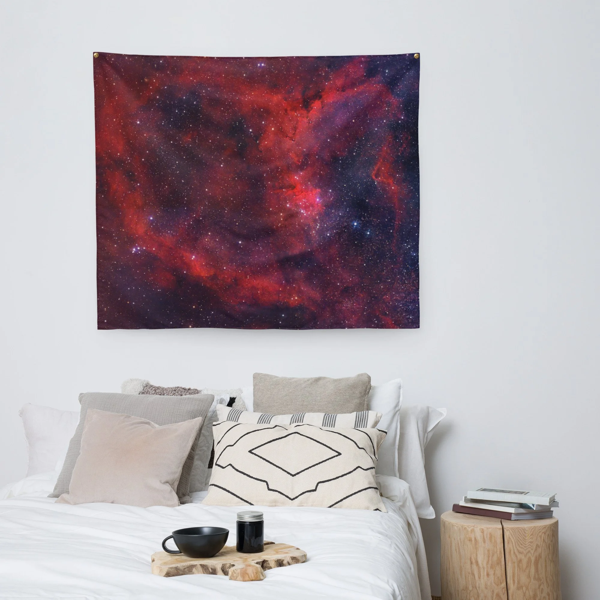 Heart Nebula astrophotography printed on fabric wall tapestry — High Space Man