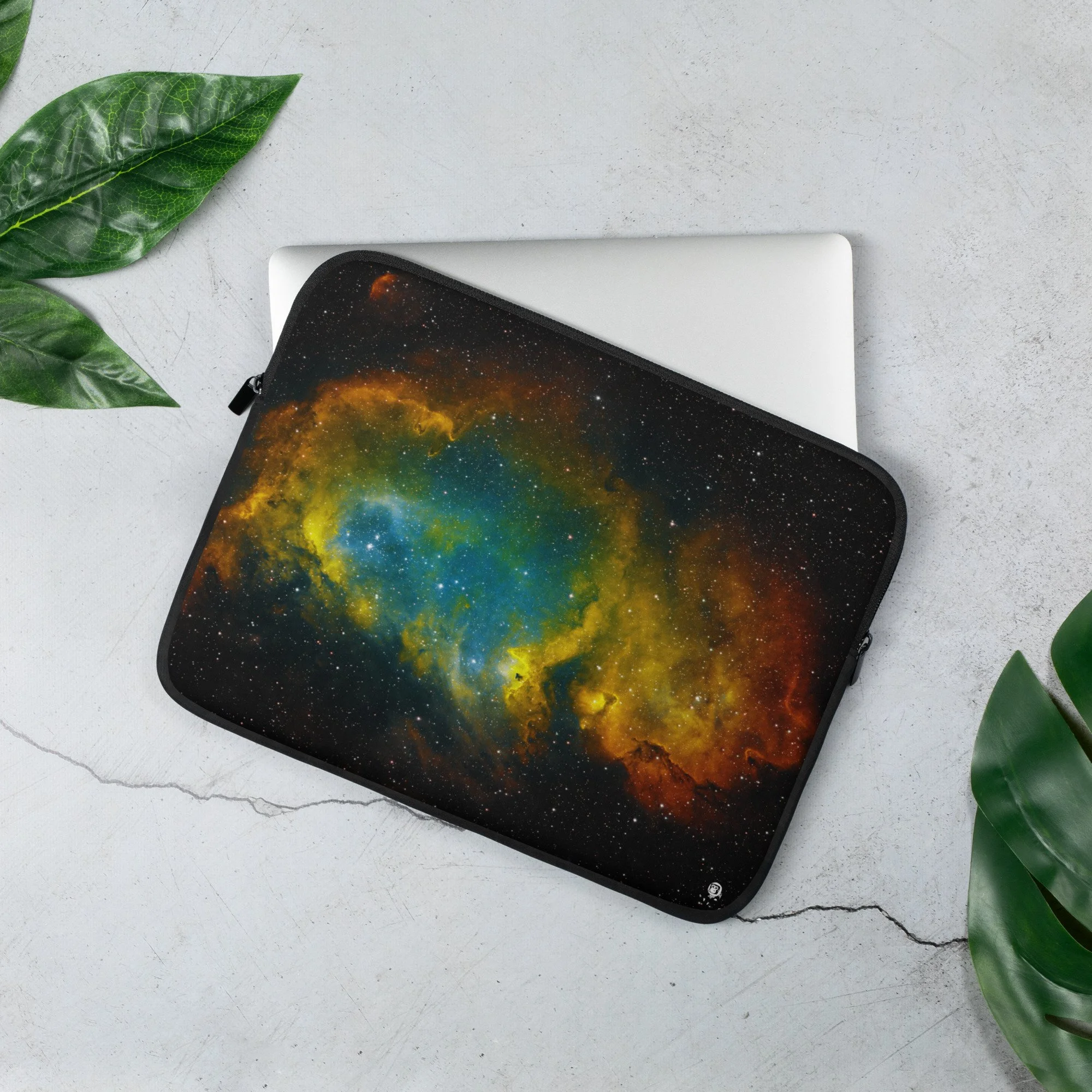 Soul Nebula astrophotography printed on neoprene laptop sleeve — High Space Man