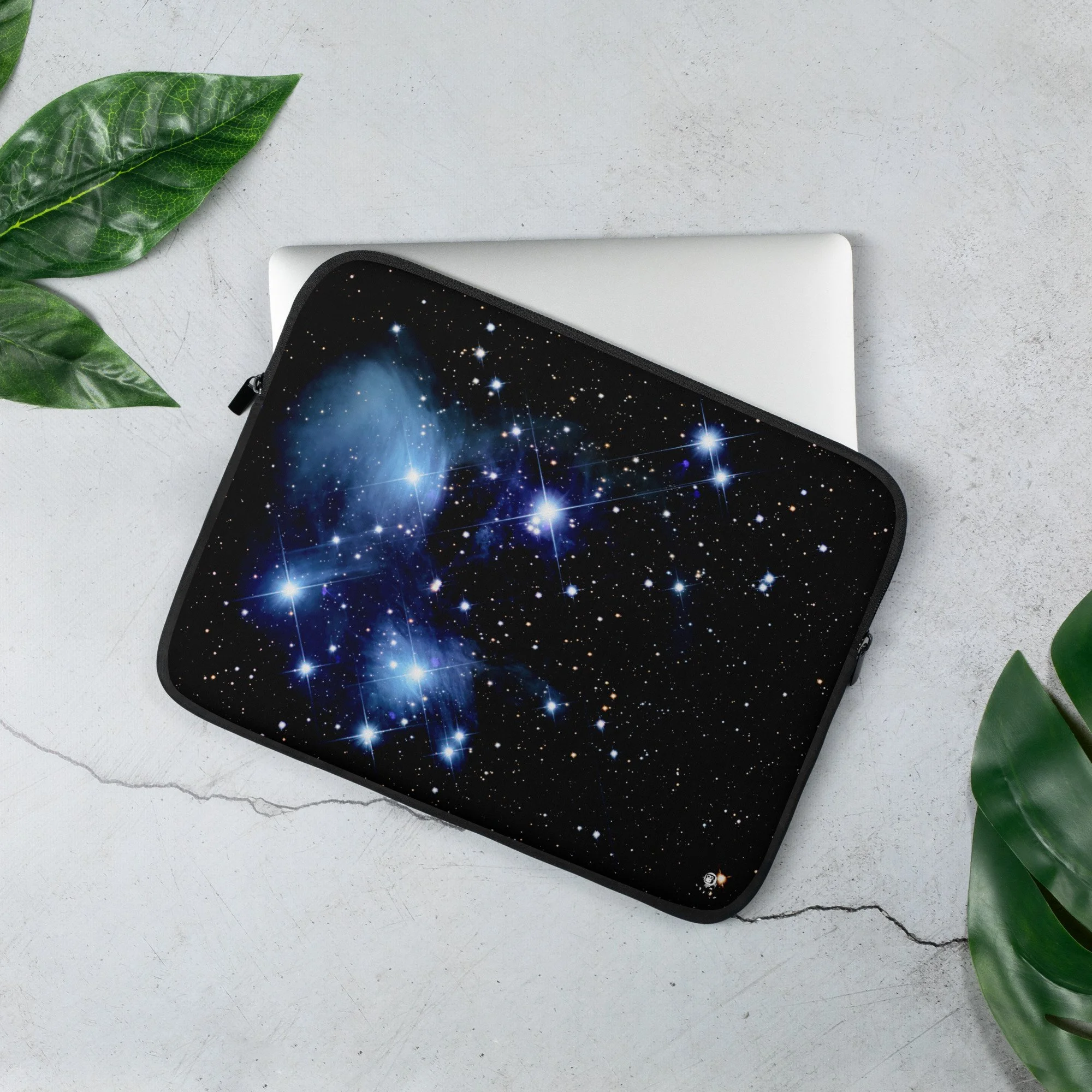 Pleiades star cluster printed on neoprene laptop sleeve — High Space Man