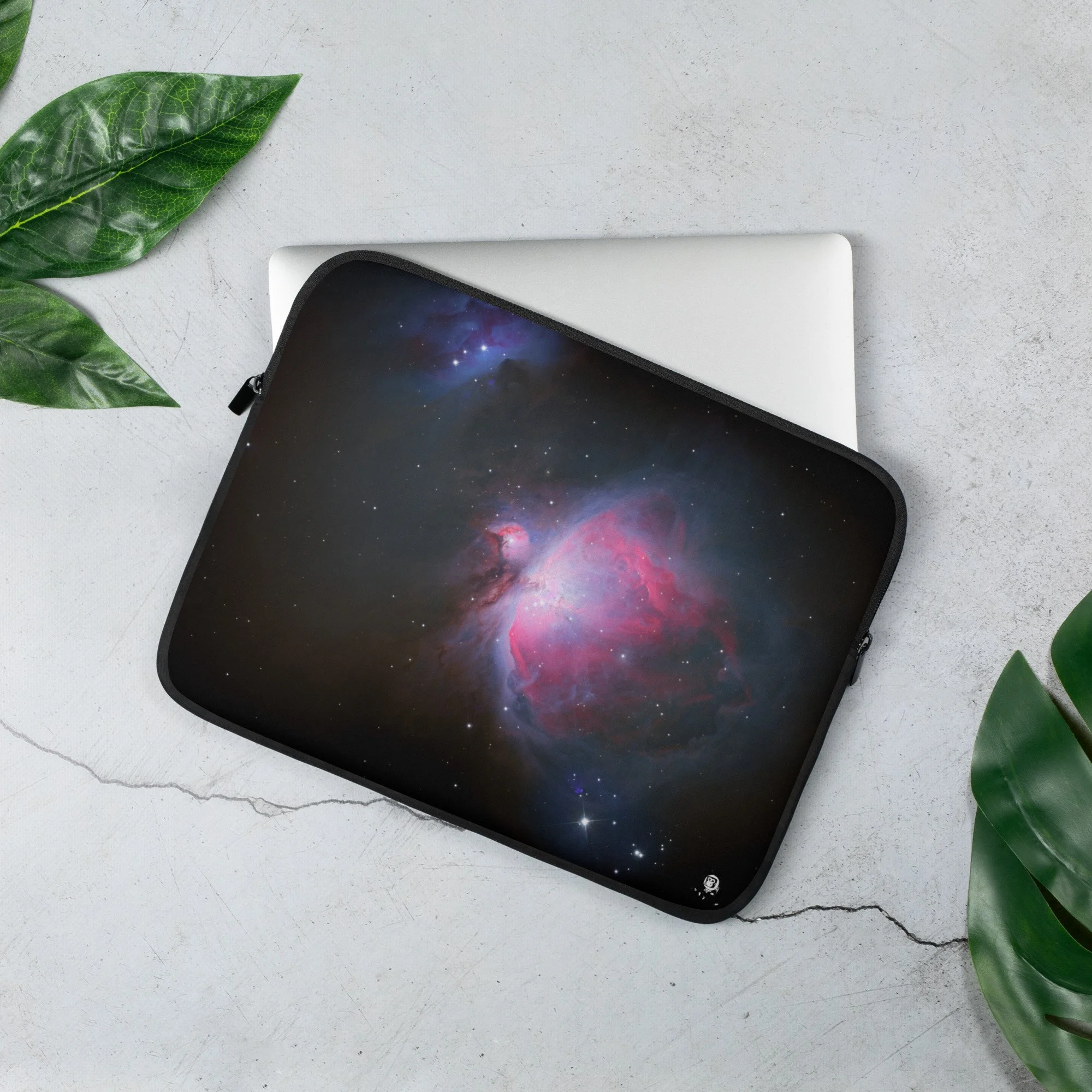 Orion Nebula M42 astrophotography printed on neoprene laptop sleeve — High Space Man