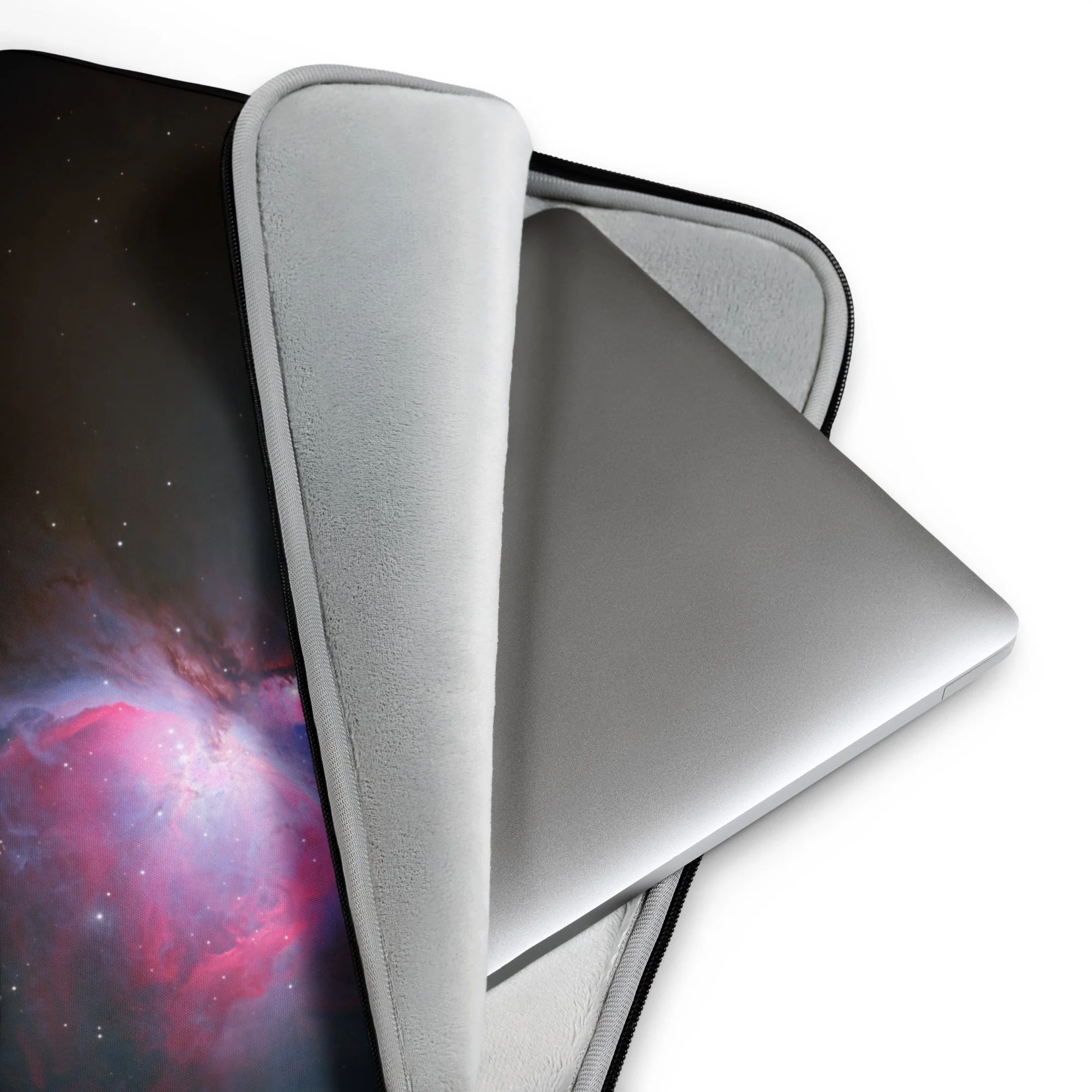 Orion Nebula M42 astrophotography printed on neoprene laptop sleeve — High Space Man