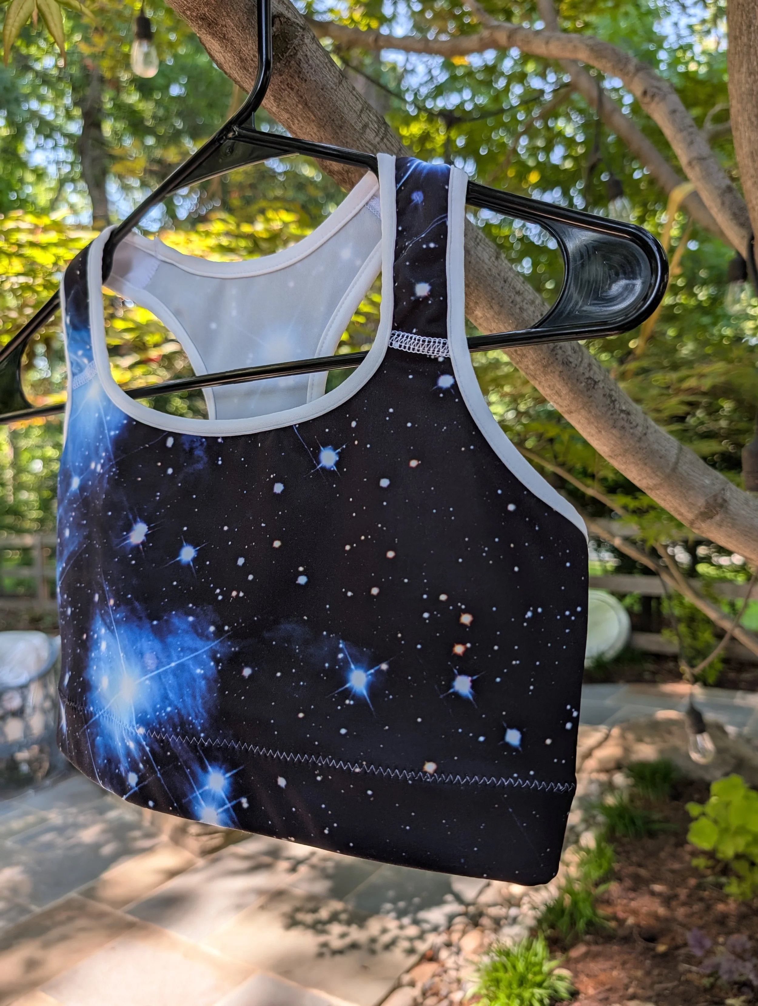 Pleiades star cluster printed on sports bra — High Space Man