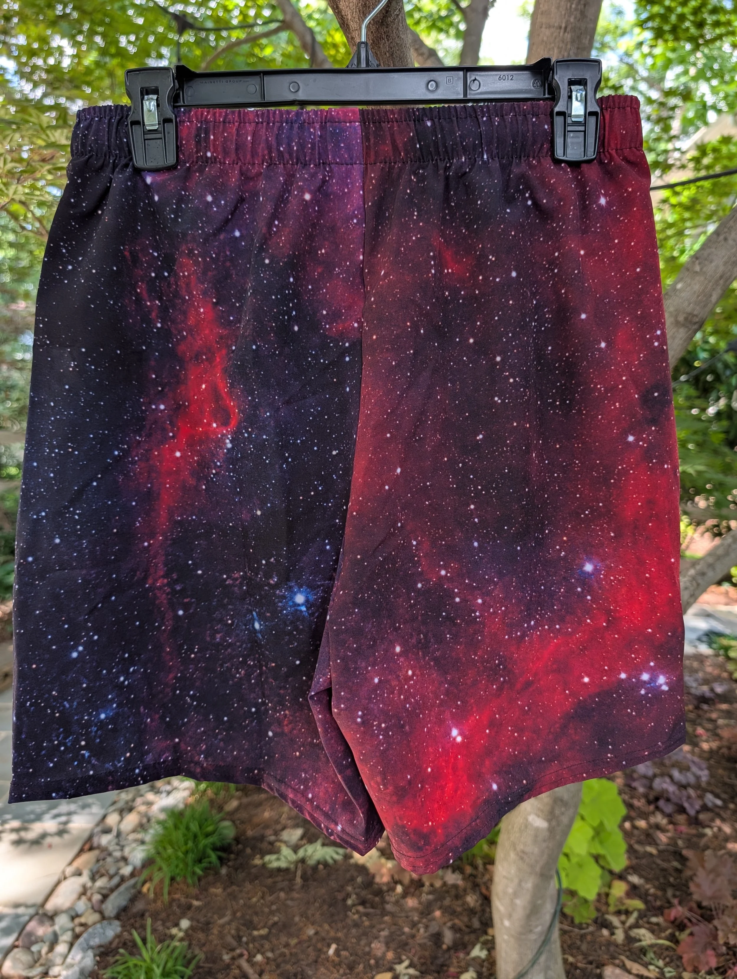 Heart Nebula printed on unisex 6 inch inseam athletic shorts — High Space Man
