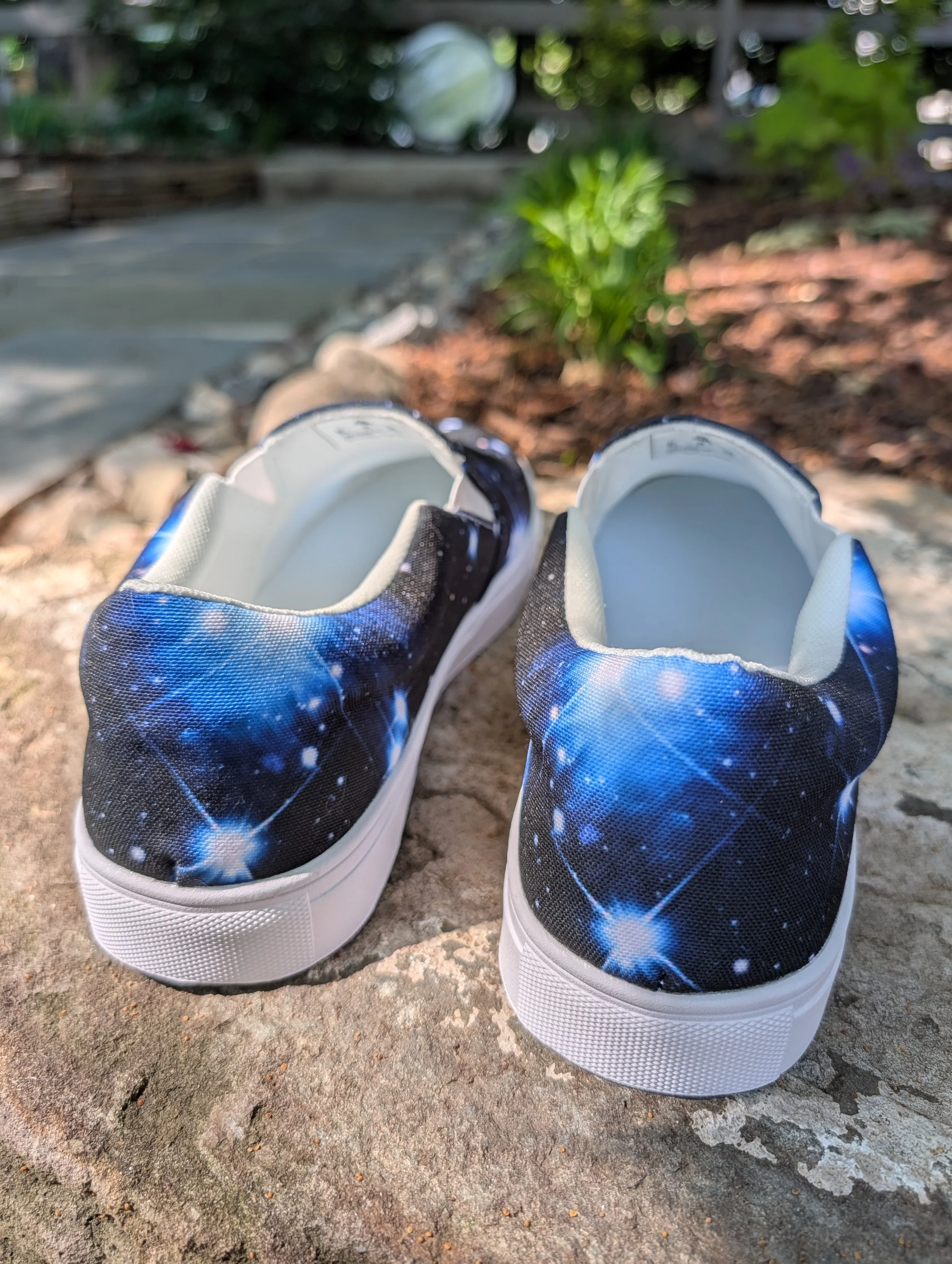 Pleiades star cluster printed on women's slip-on canvas shoes — High Space Man