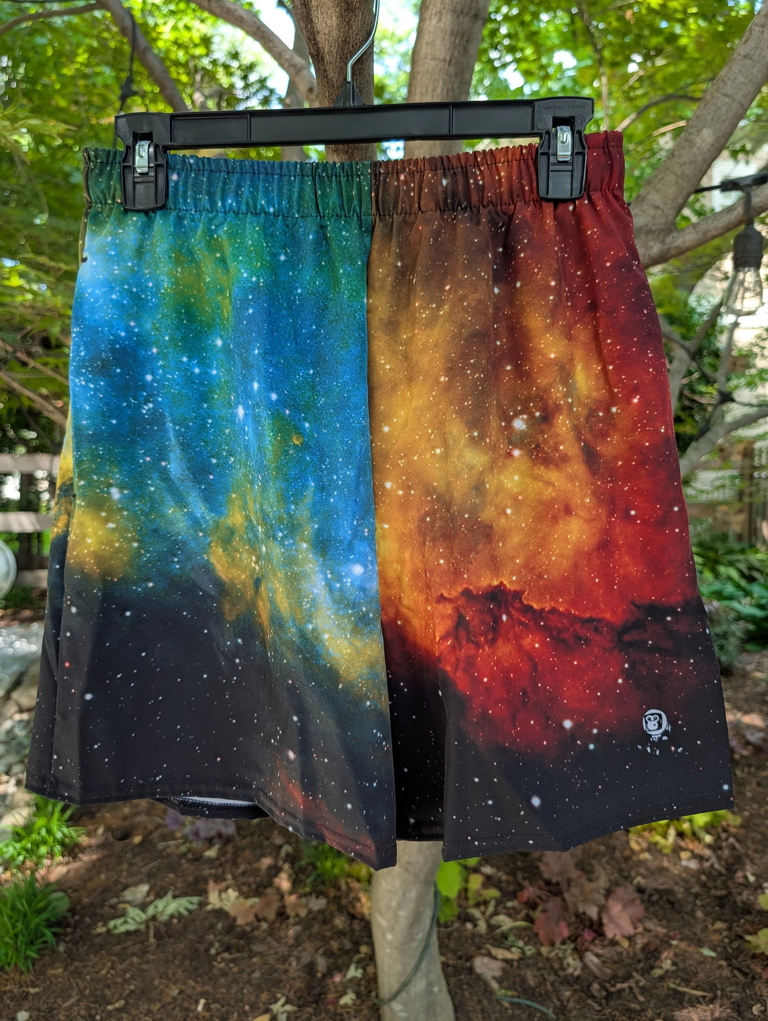 Soul Nebula printed on unisex 6 inch inseam athletic shorts — High Space Man