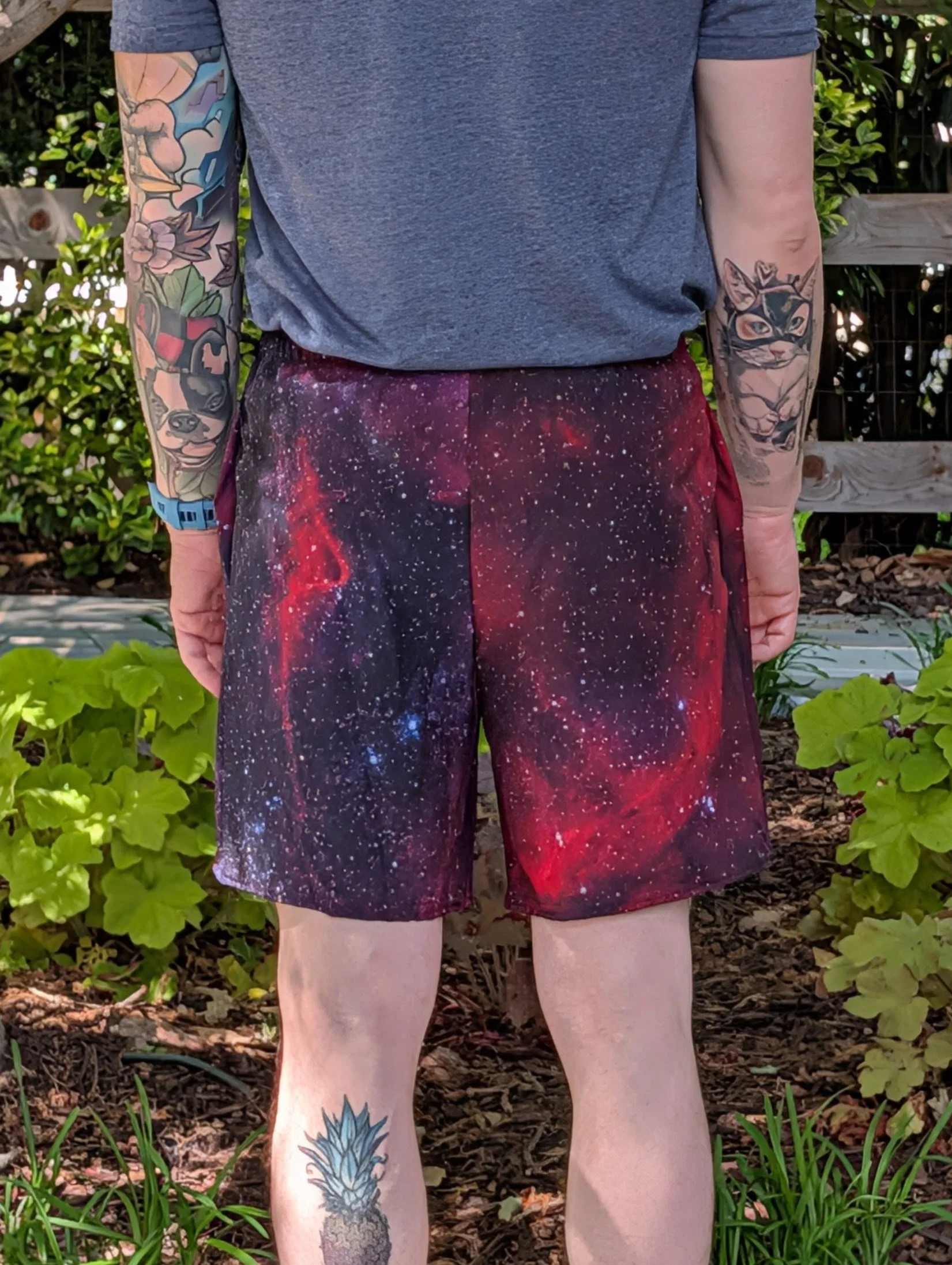 Heart Nebula printed on unisex 6 inch inseam athletic shorts — High Space Man