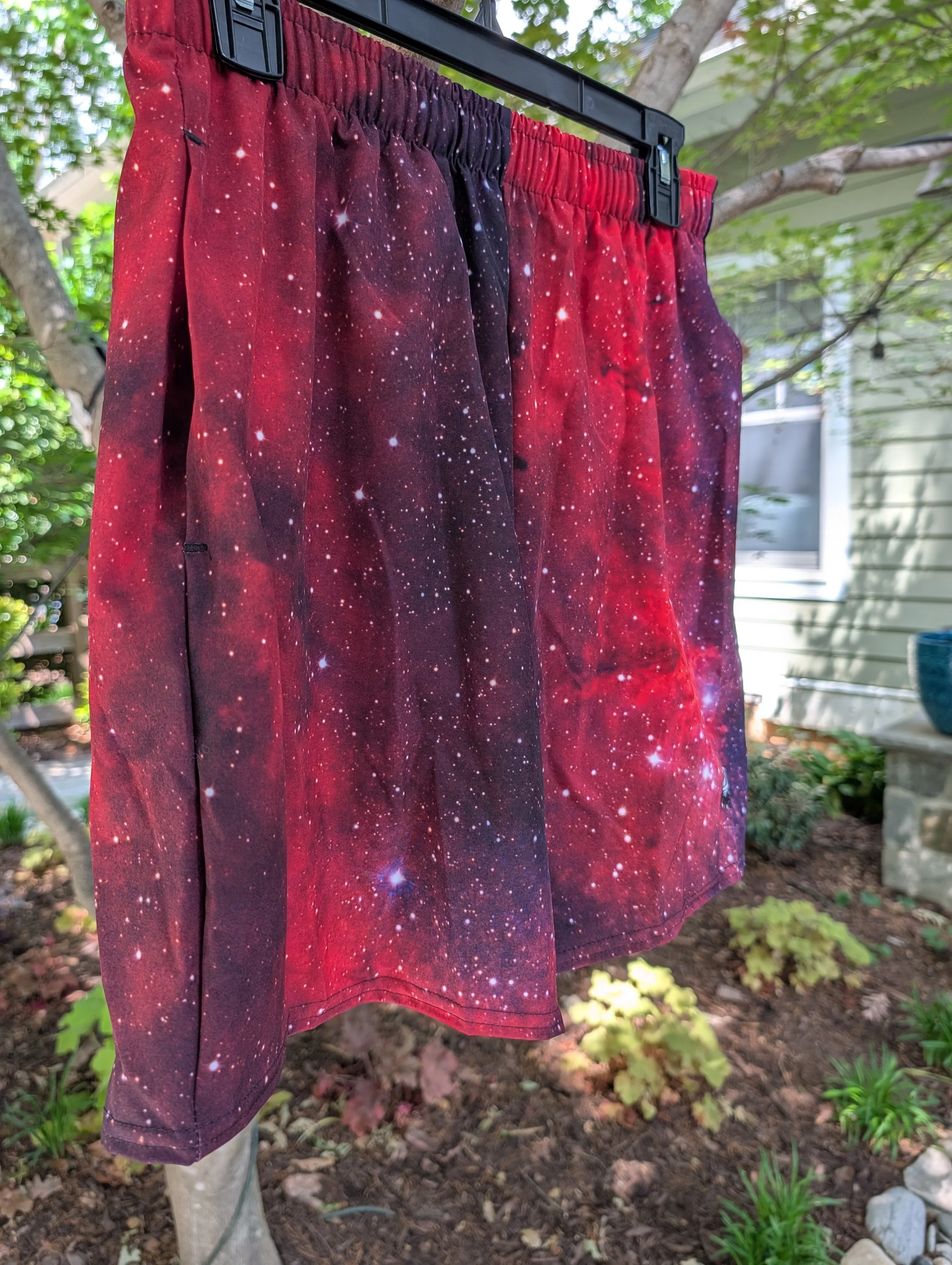 Heart Nebula printed on unisex 6 inch inseam athletic shorts — High Space Man