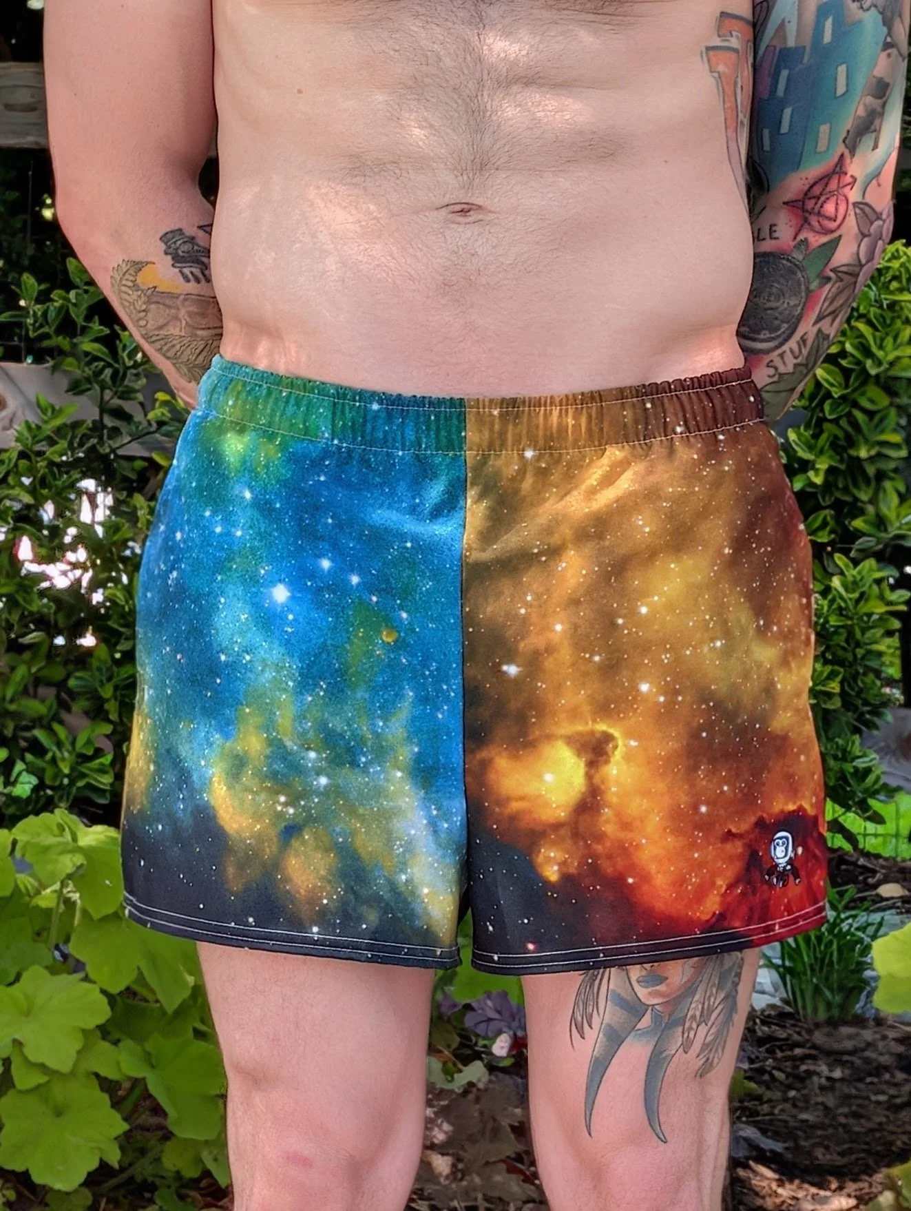 Soul Nebula printed on unisex athletic shorts — High Space Man