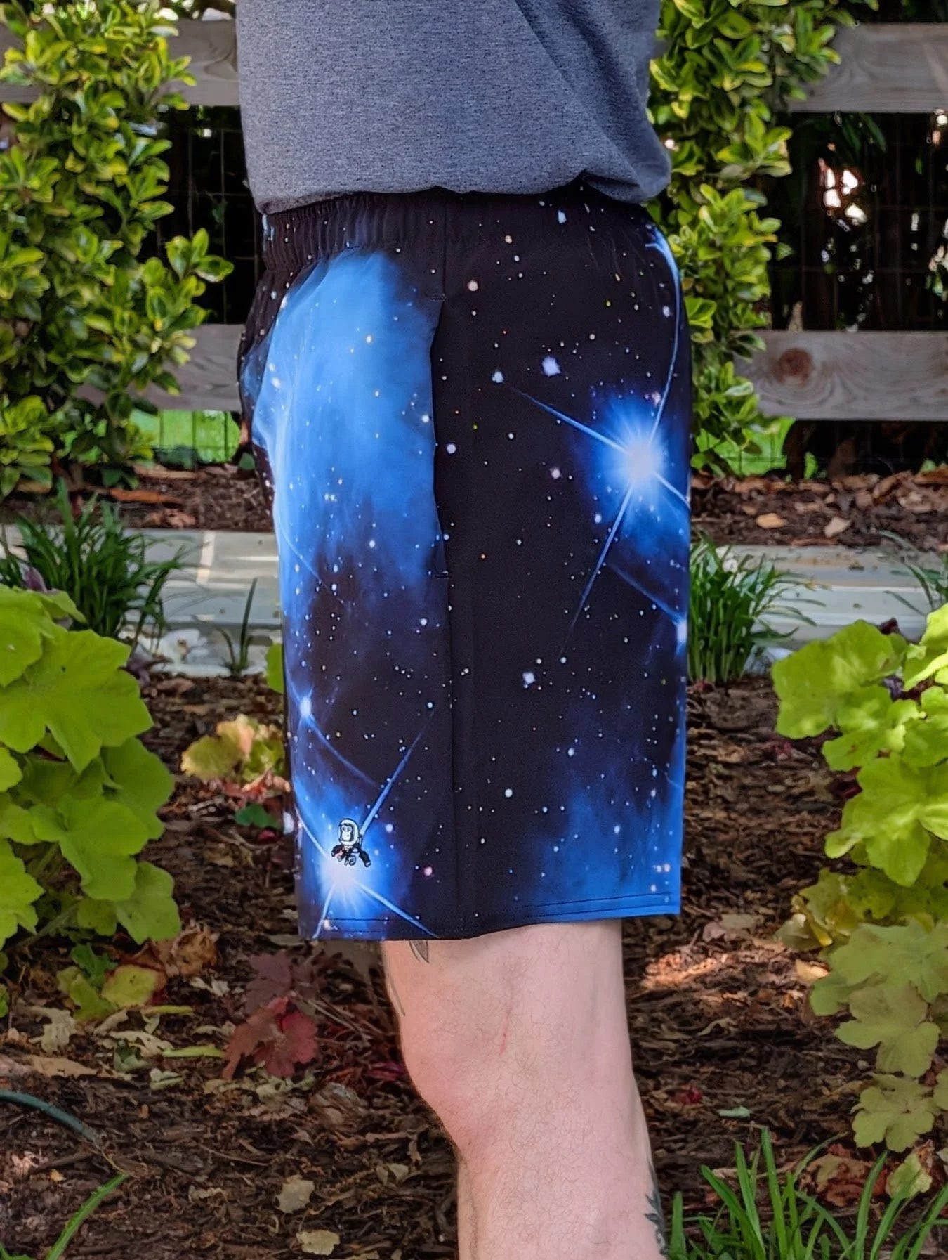 Pleiades star cluster printed on unisex 6 inch inseam athletic shorts — High Space Man