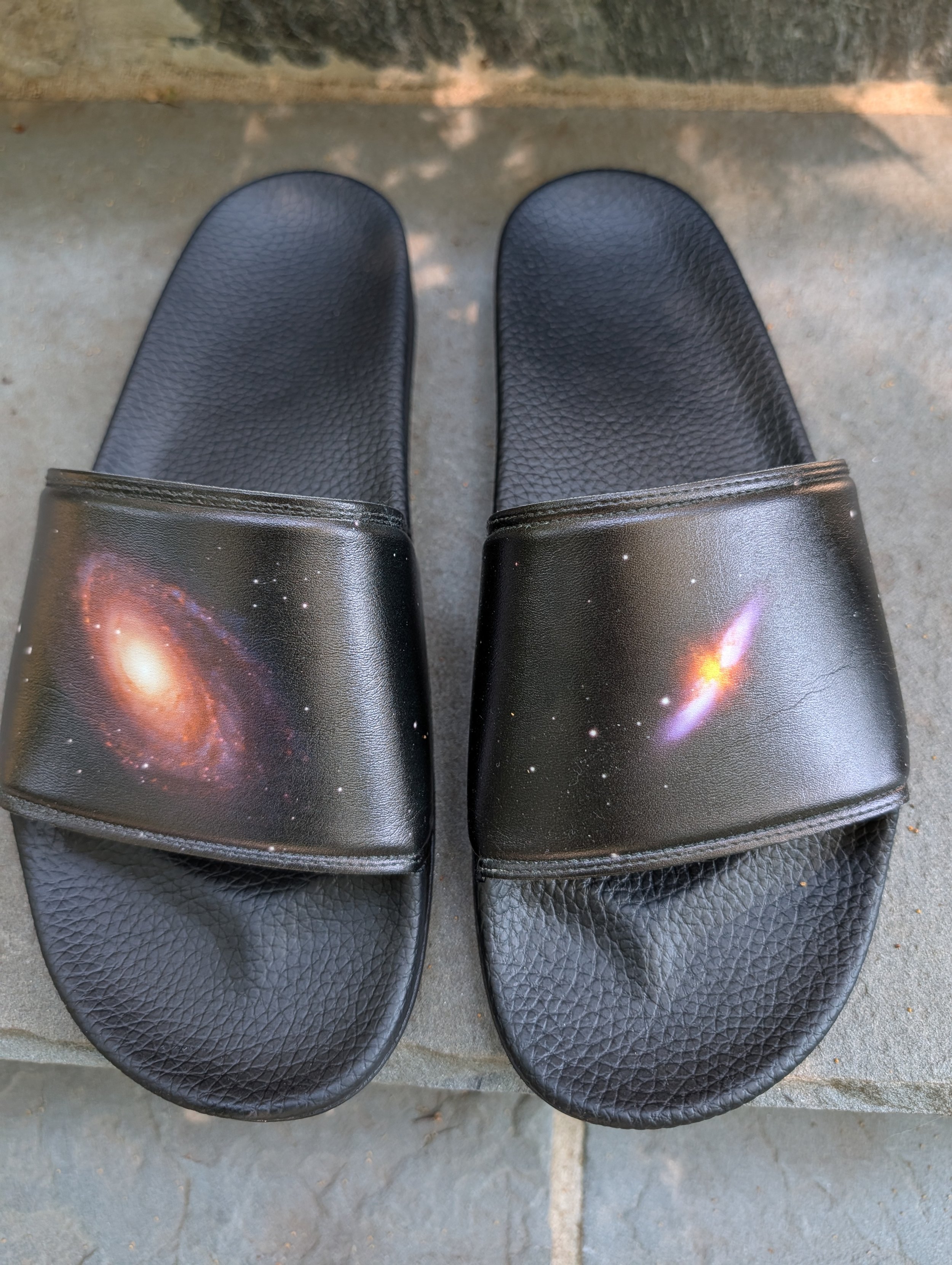 Bode's and Cigar Galaxy printed on women's slip-on slides — High Space Man