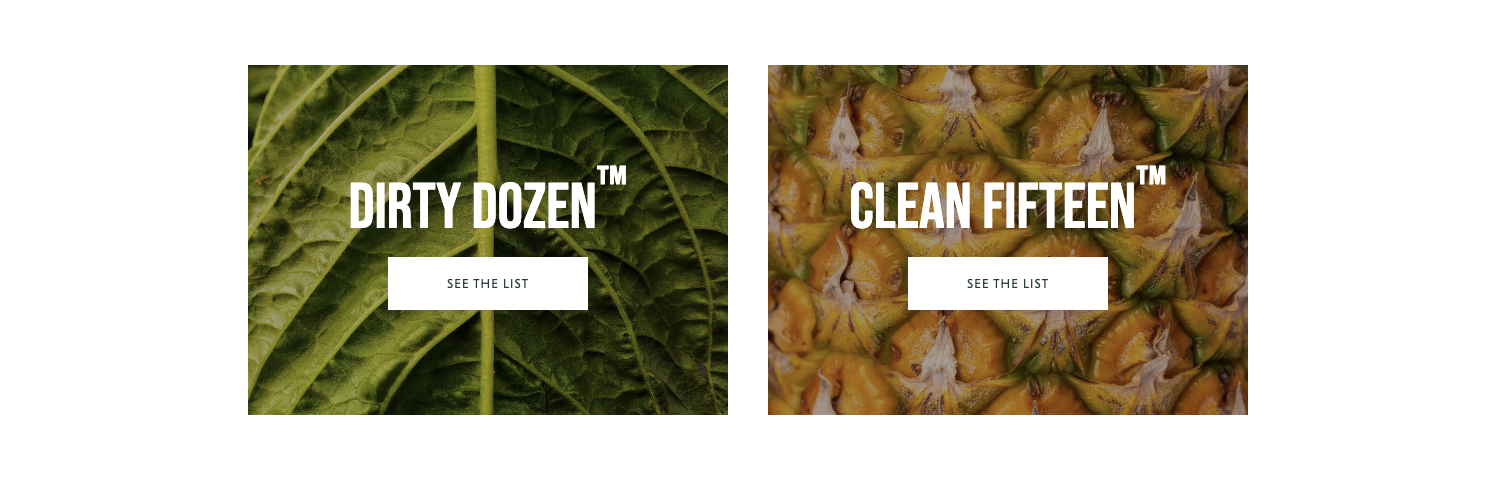 EWG Dirty Dozen yearly produce guide ranking pesticide residues, recommended by Hello Holistic Studio for clean-living and informed grocery shopping.
