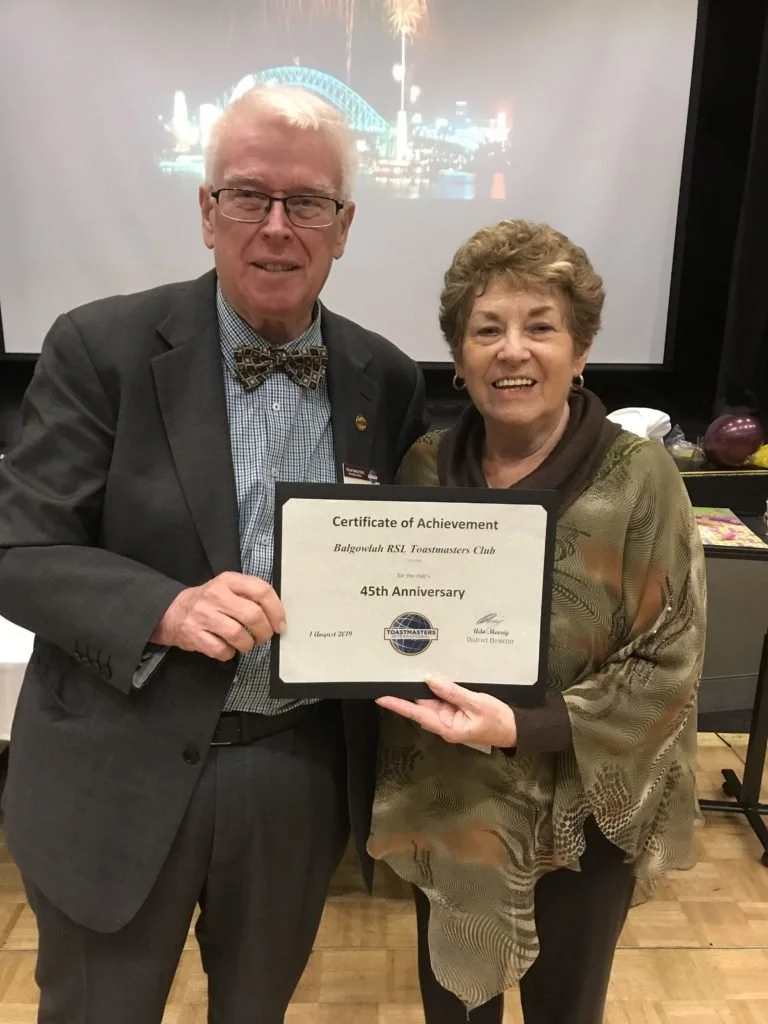 The ’10 out of 10 club’ being awarded with an official certificate of achievement on our 45th anniversary.